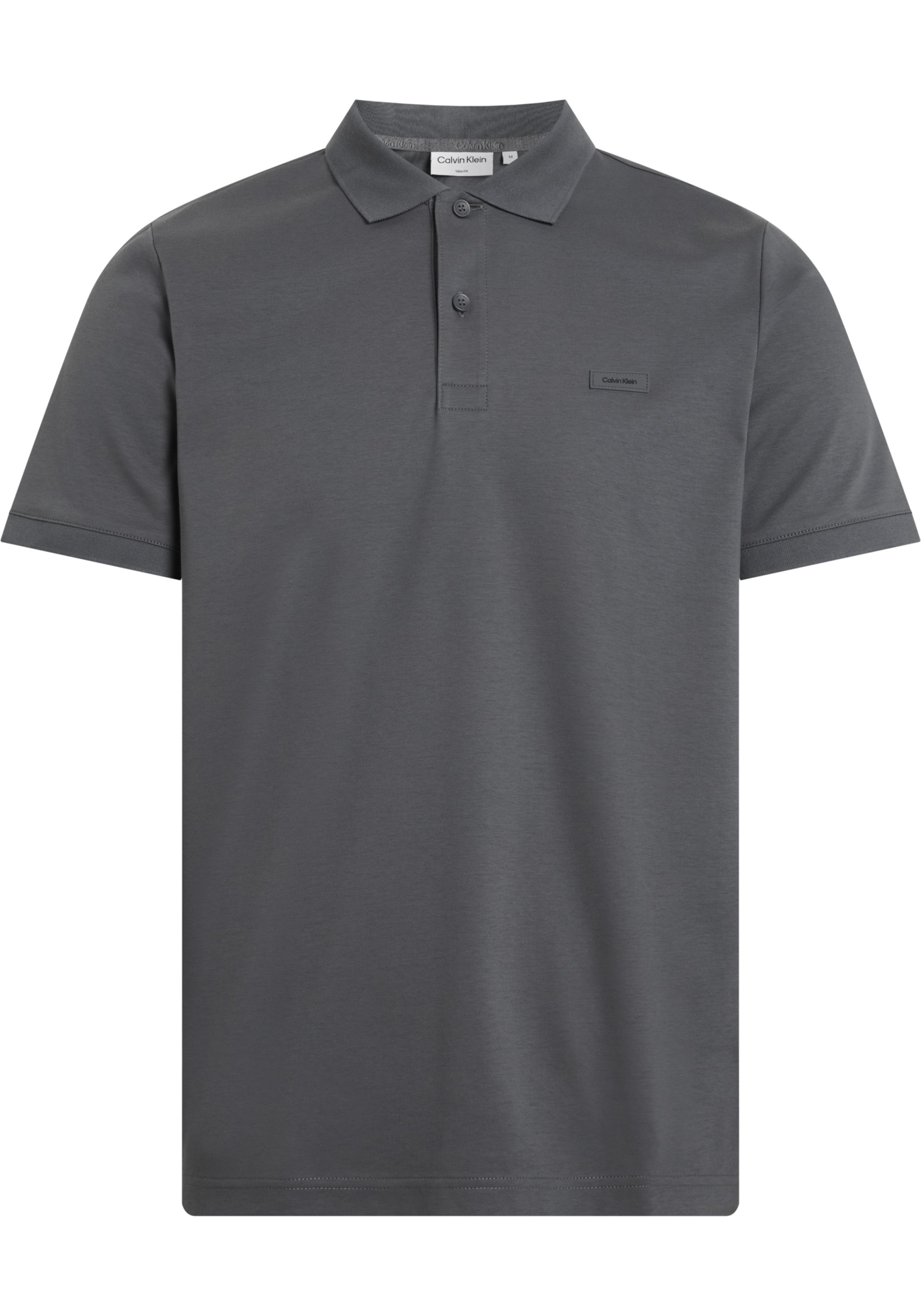 Calvin Klein Smooth Cotton Slim Polo, heren poloshirt, donkergrijs