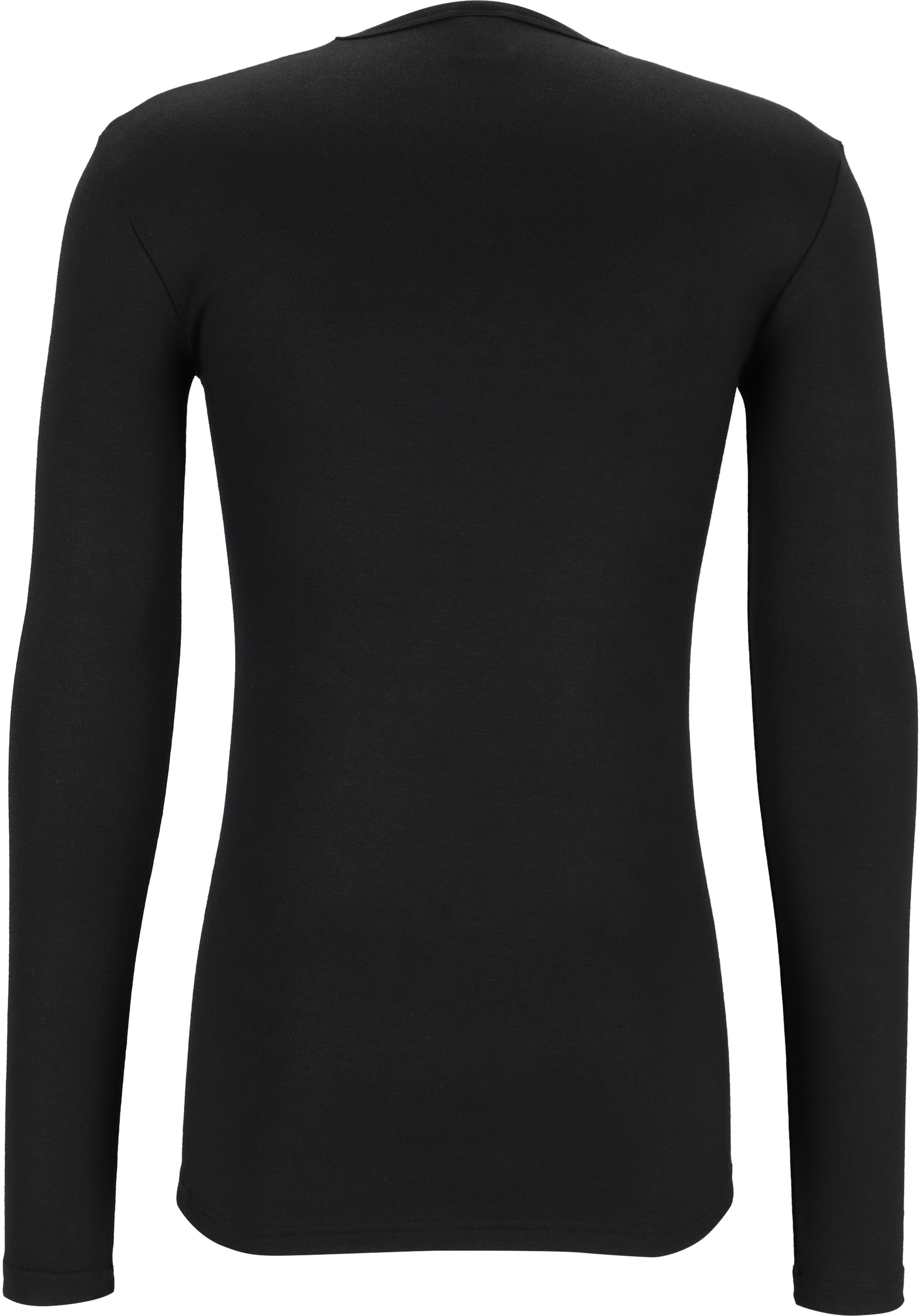 TEN CATE Thermo men V-neck long sleeve, heren thermo T-shirt lange mouw V-hals, zwart