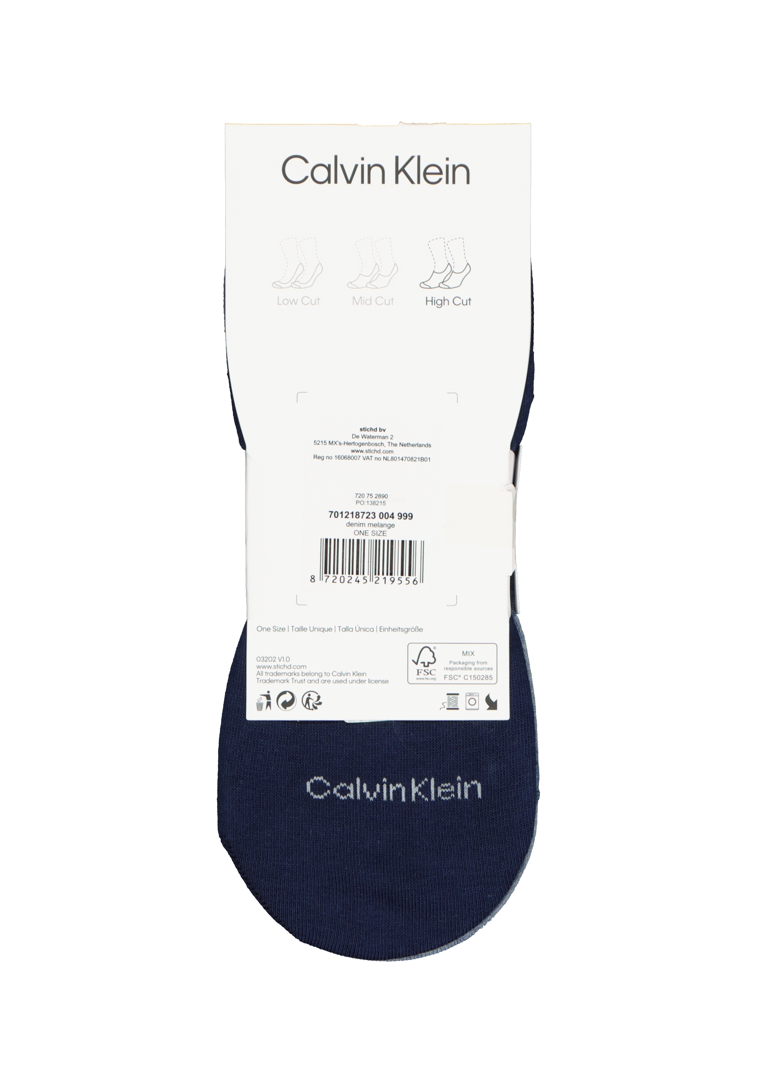 Calvin Klein herensokken Albert (3-pack), onzichtbare sokken, drie tinten denim blauw