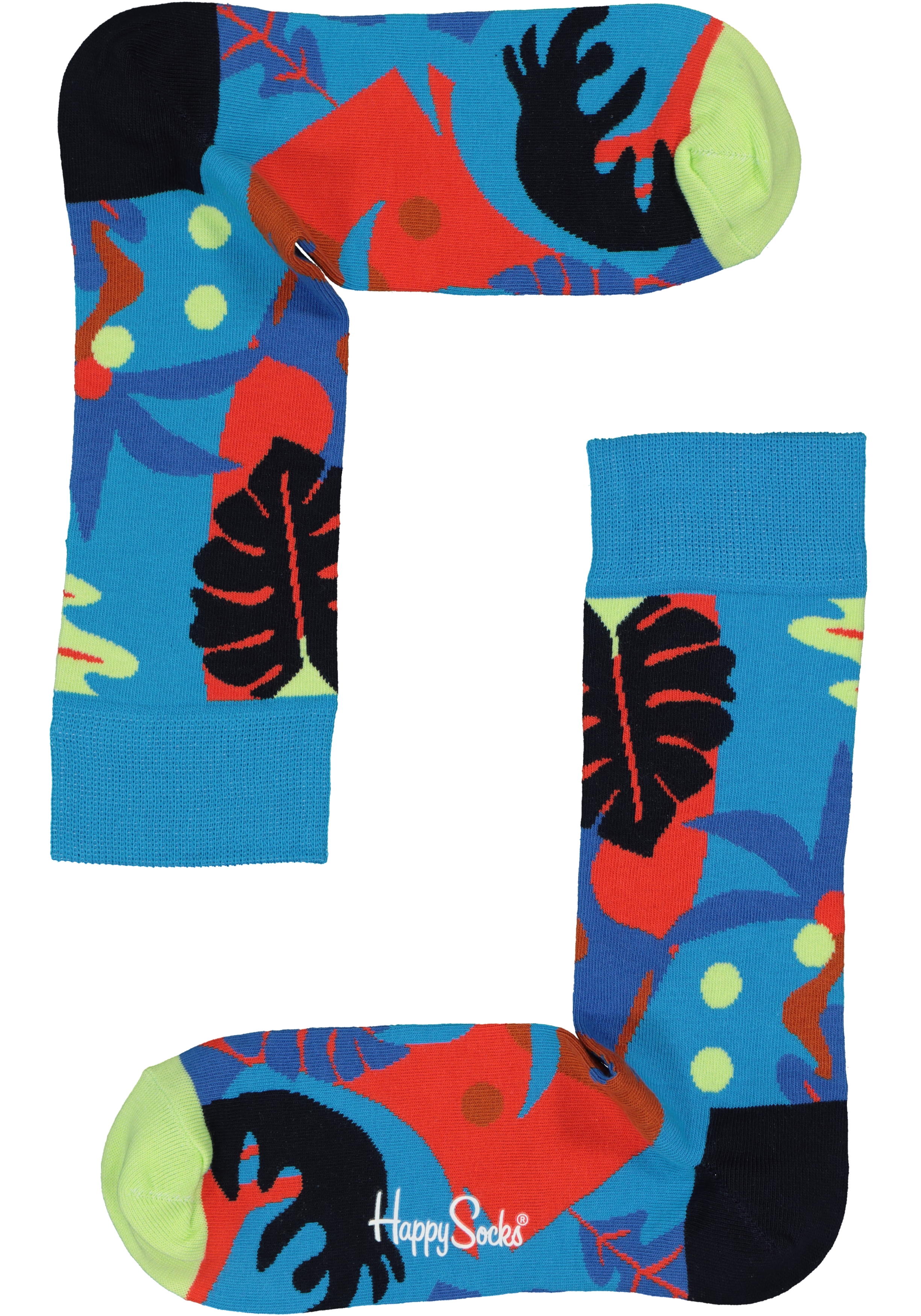 Happy Socks Tropical Garden Sock, blij in de tropen, blauw