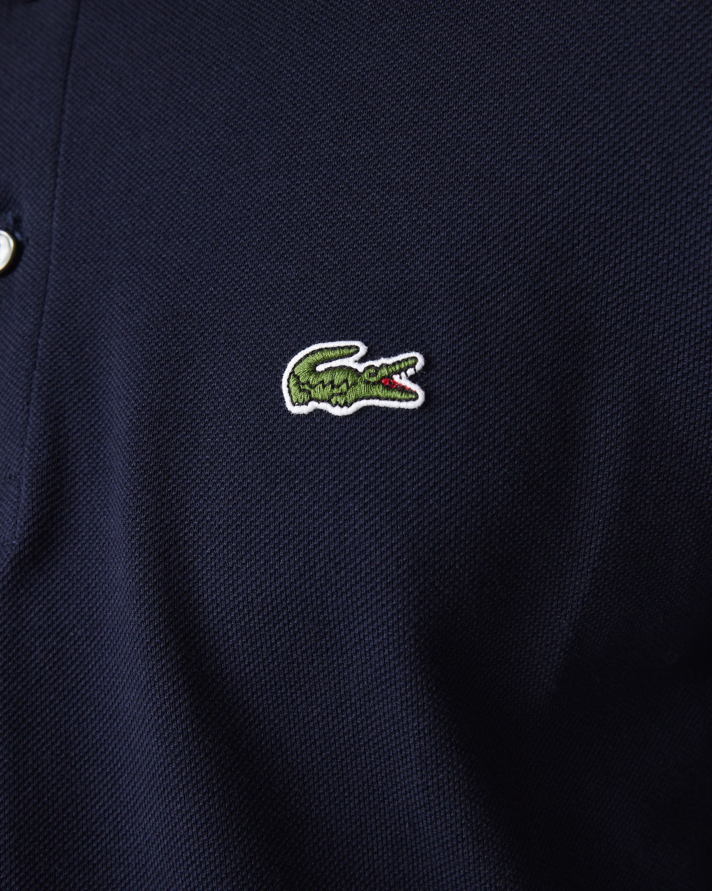 Lacoste Slim Fit polo lange mouw, navy blauw