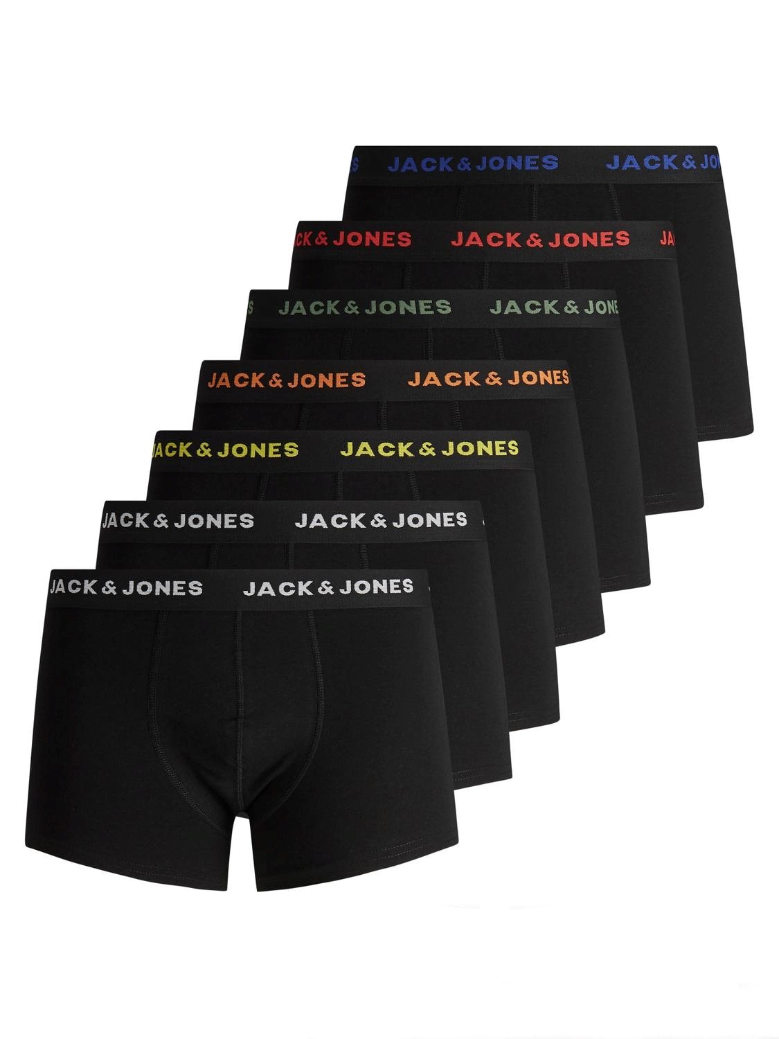 JACK & JONES Jacbasic trunks (7-pack), heren boxers normale lengte, zwart