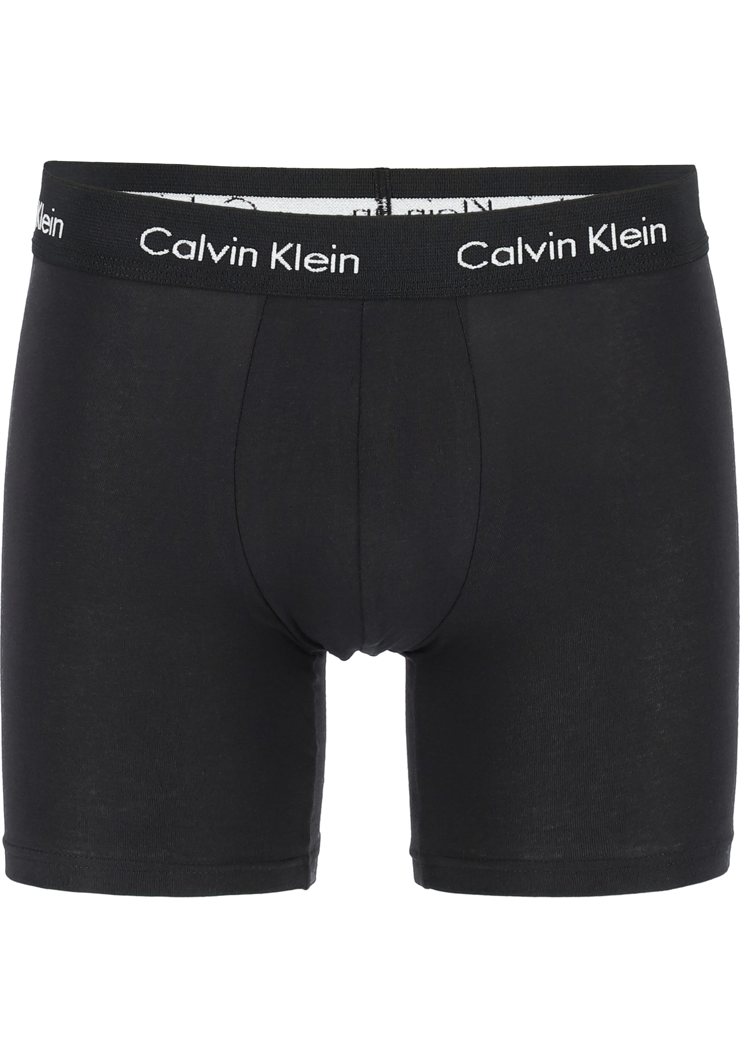 Calvin Klein Cotton Stretch boxer brief (3-pack), heren boxers extra lang, zwart, blauw en kobalt