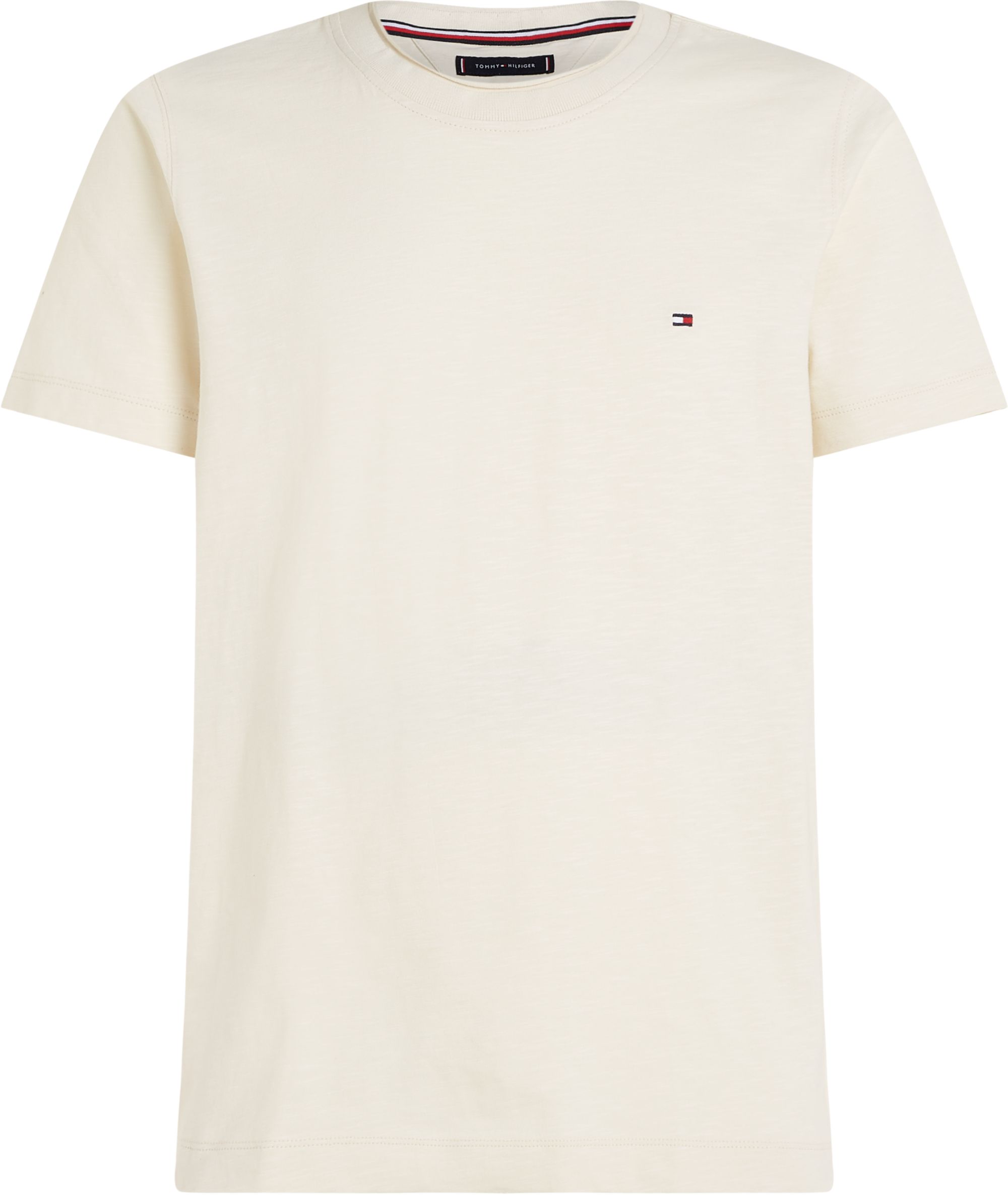 Tommy Hilfiger Slub Cotton Tee, heren T-shirt korte mouw O-hals, beige