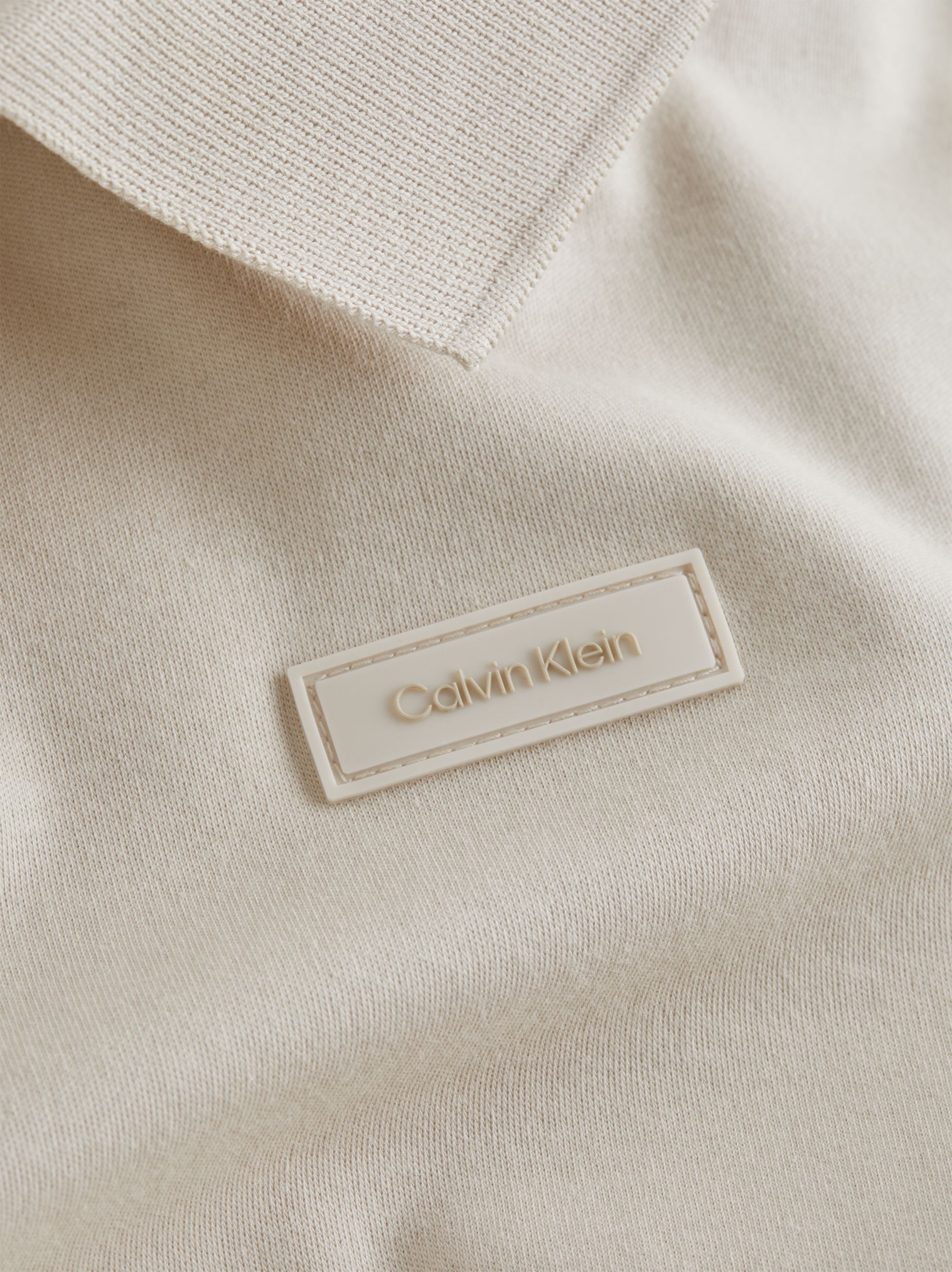 Calvin Klein Smooth Cotton Slim Polo, heren poloshirt, beige