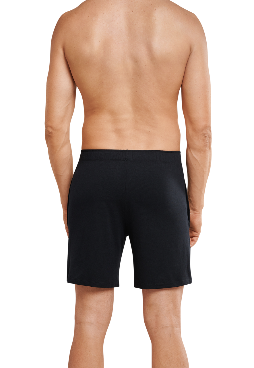 SCHIESSER Mix+Relax loungebroek kort, heren long boxer jersey zwart