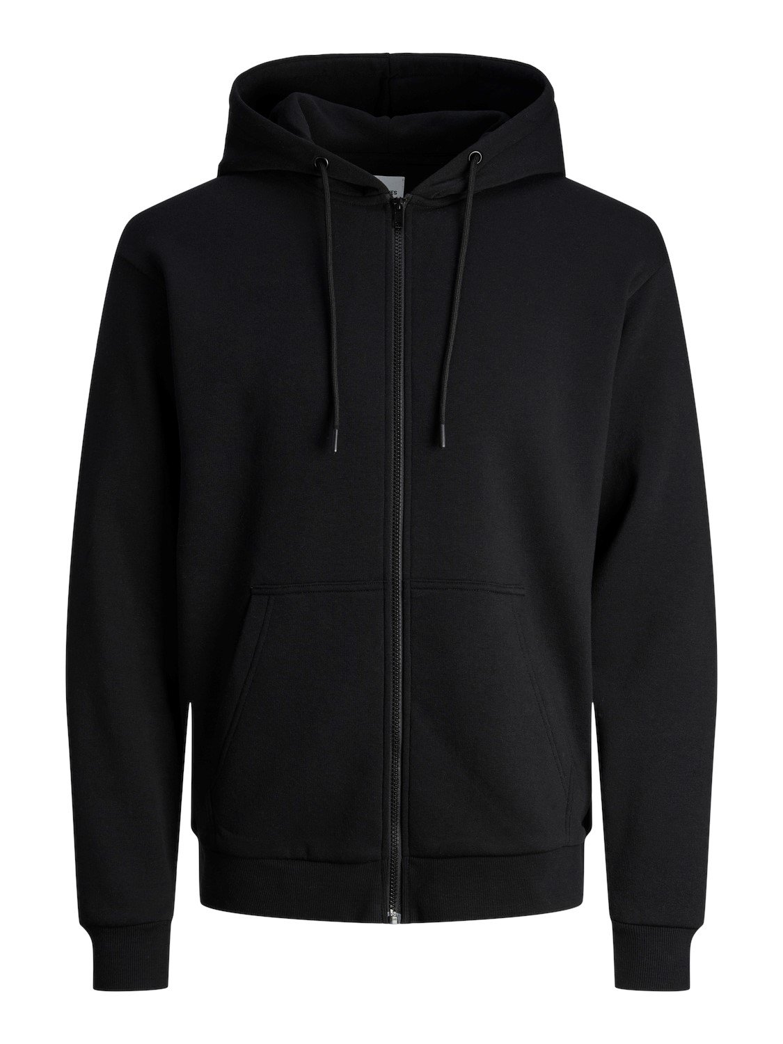 JACK & JONES Bradley sweat zip hood regular fit, heren sweatvest katoenmengsel met capuchon, zwart