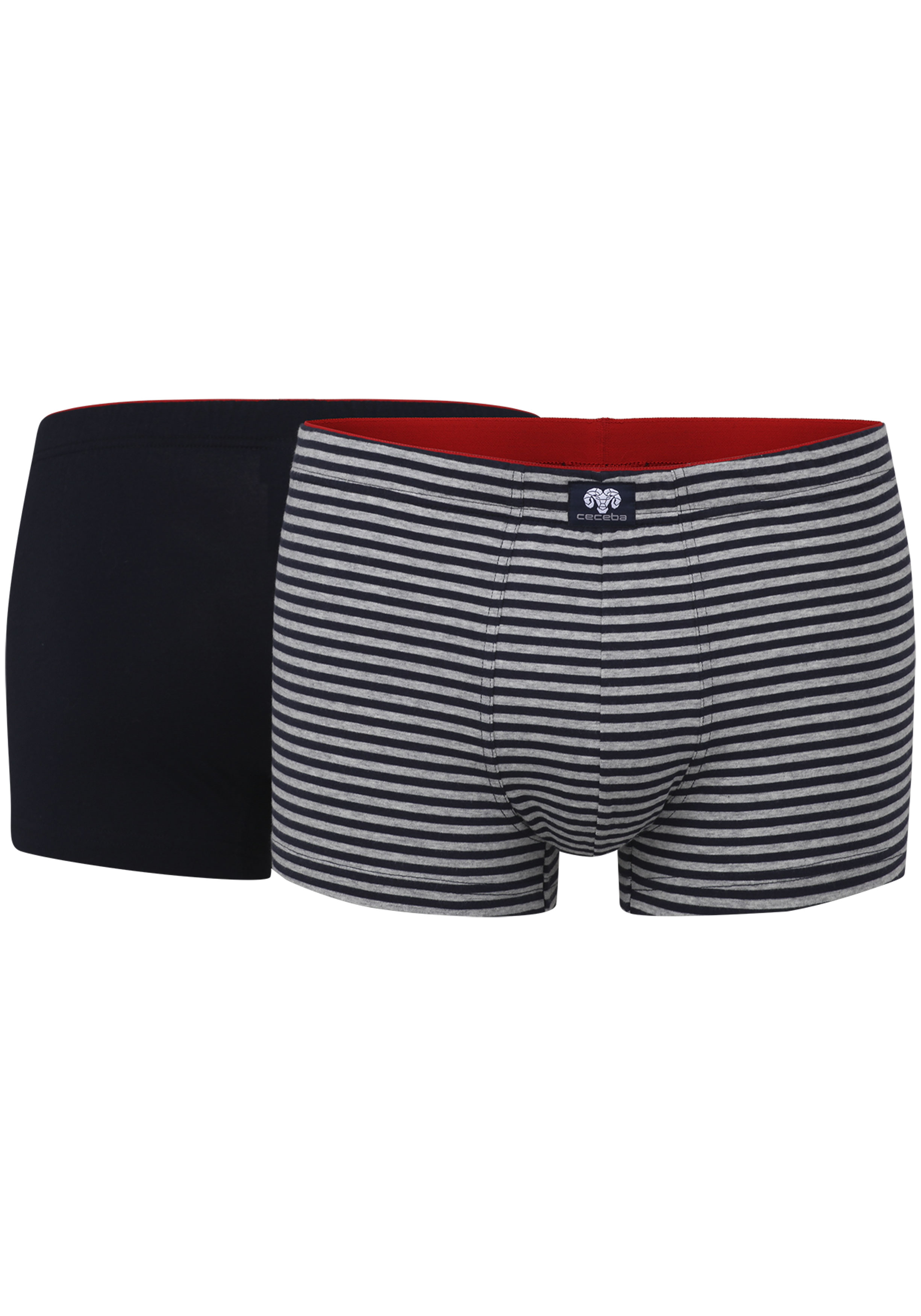 Ceceba heren boxer normale lengte (2-pack), donkerblauw gestreept