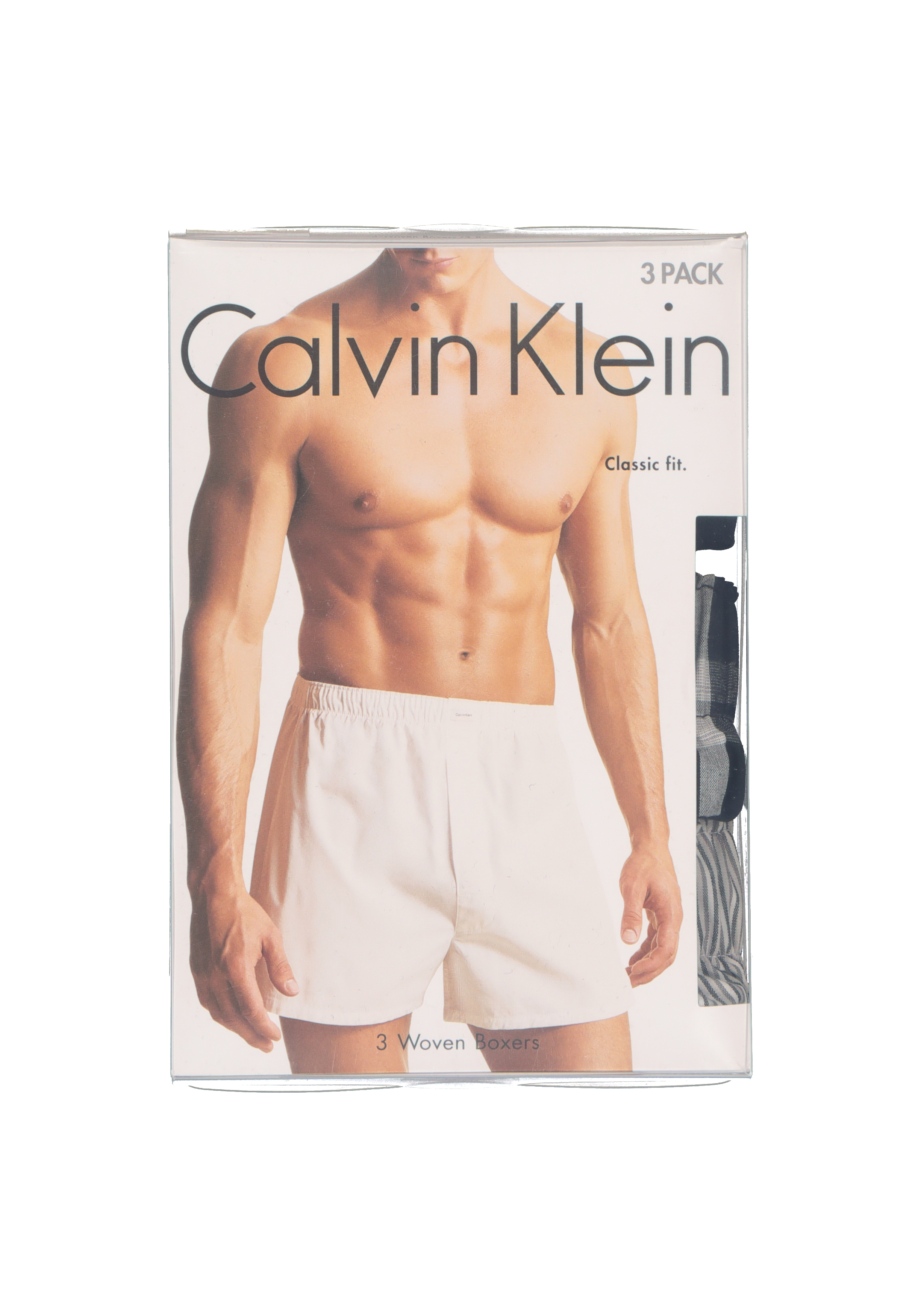 Calvin Klein Woven Boxers (3-pack), wijde heren boxershorts katoen, zwart, gestreept en geruit