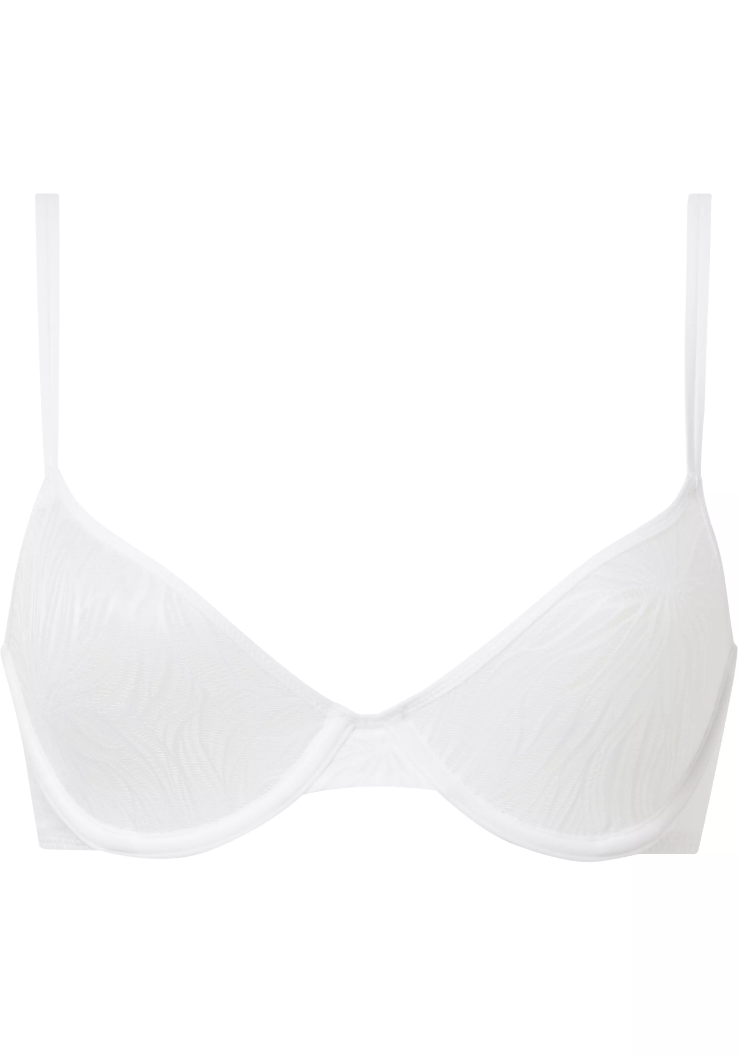 Calvin Klein dames Sheer Marquisette unlined demi bra, beugel BH, wit