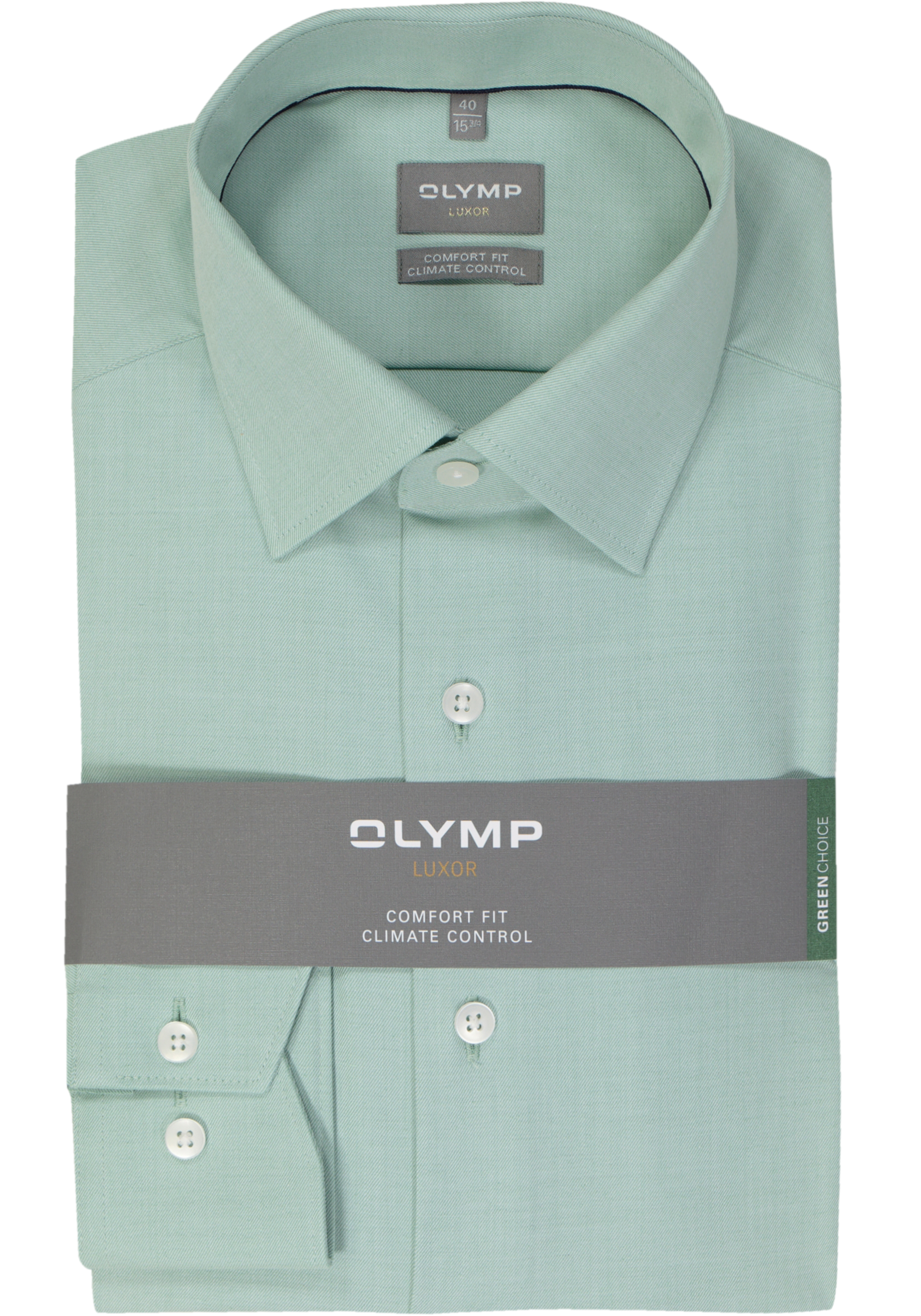 OLYMP comfort fit overhemd, twill, lichtgroen