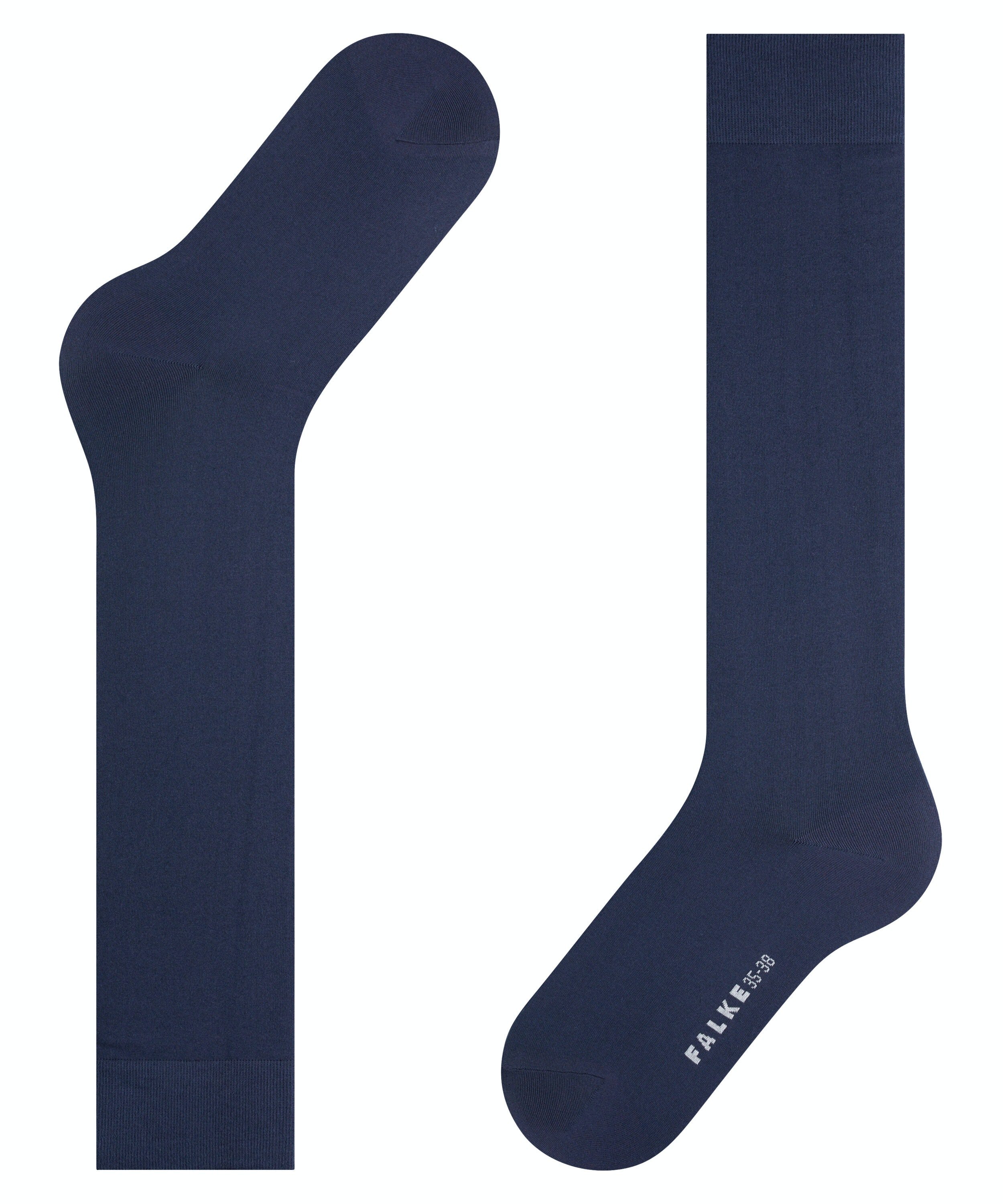 FALKE Cotton Touch dames kniekousen, donkerblauw (dark navy)