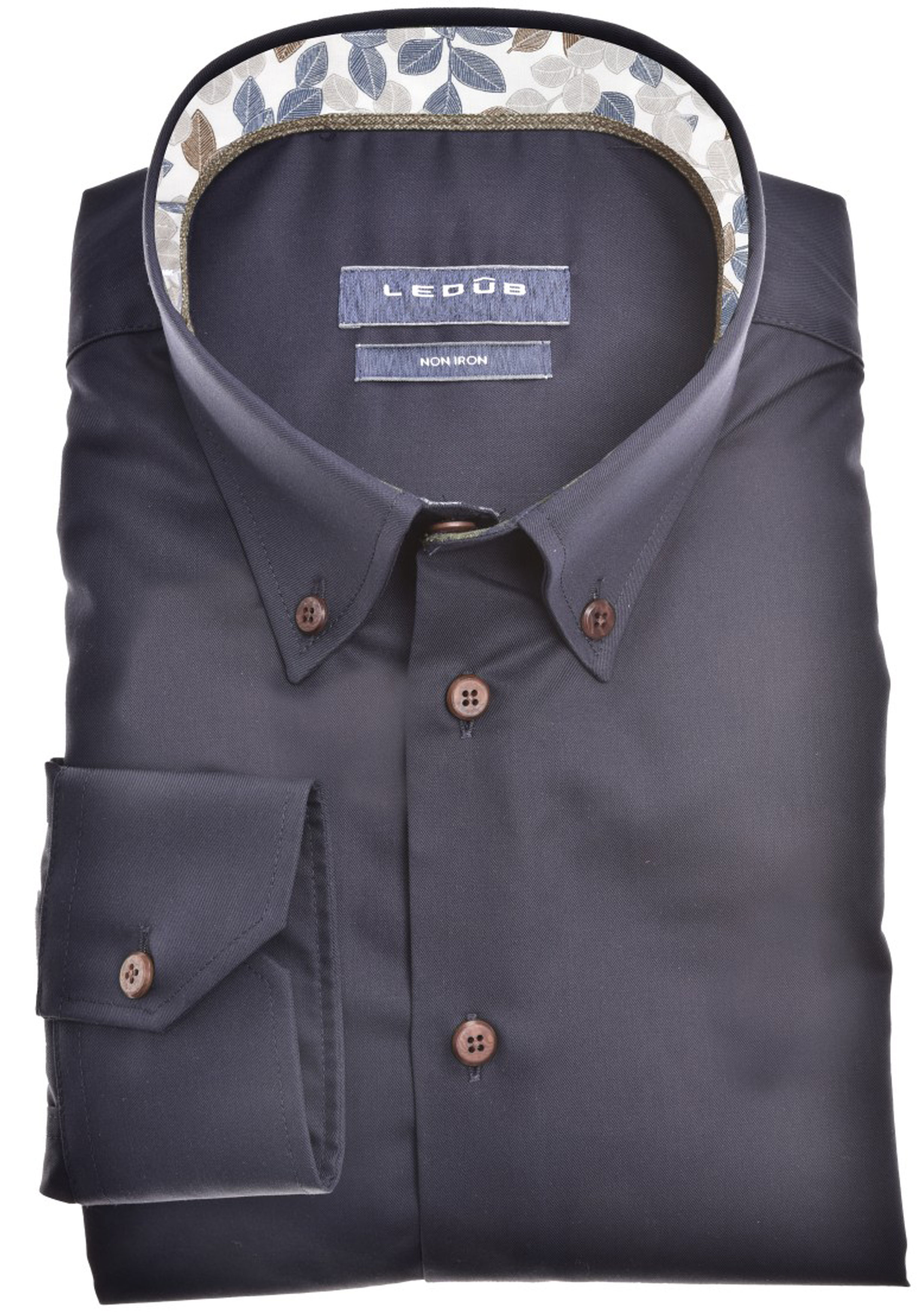 Ledub modern fit overhemd, donkerblauw