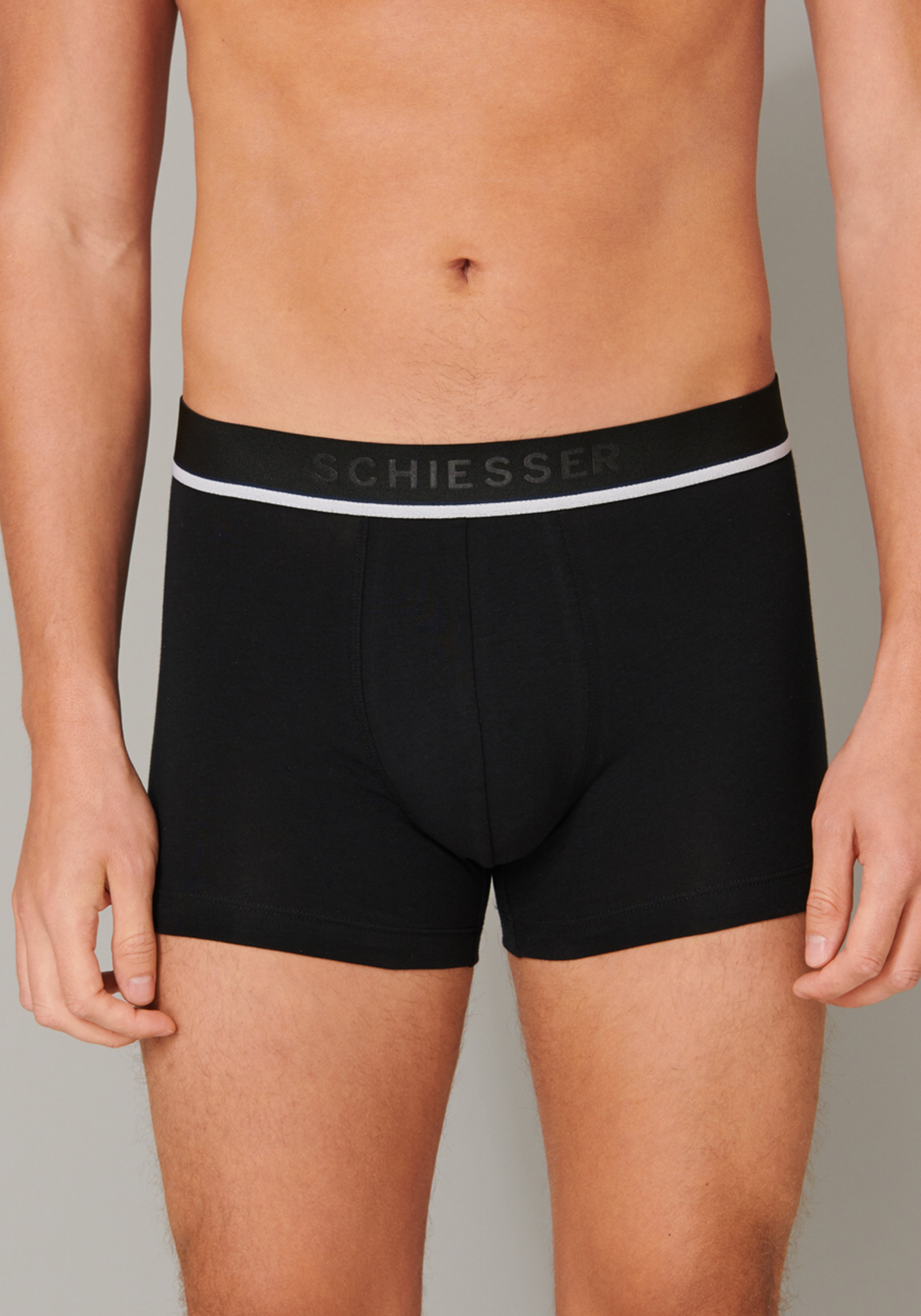 SCHIESSER 95/5 shorts (3-pack), zwart, zwart en grijs