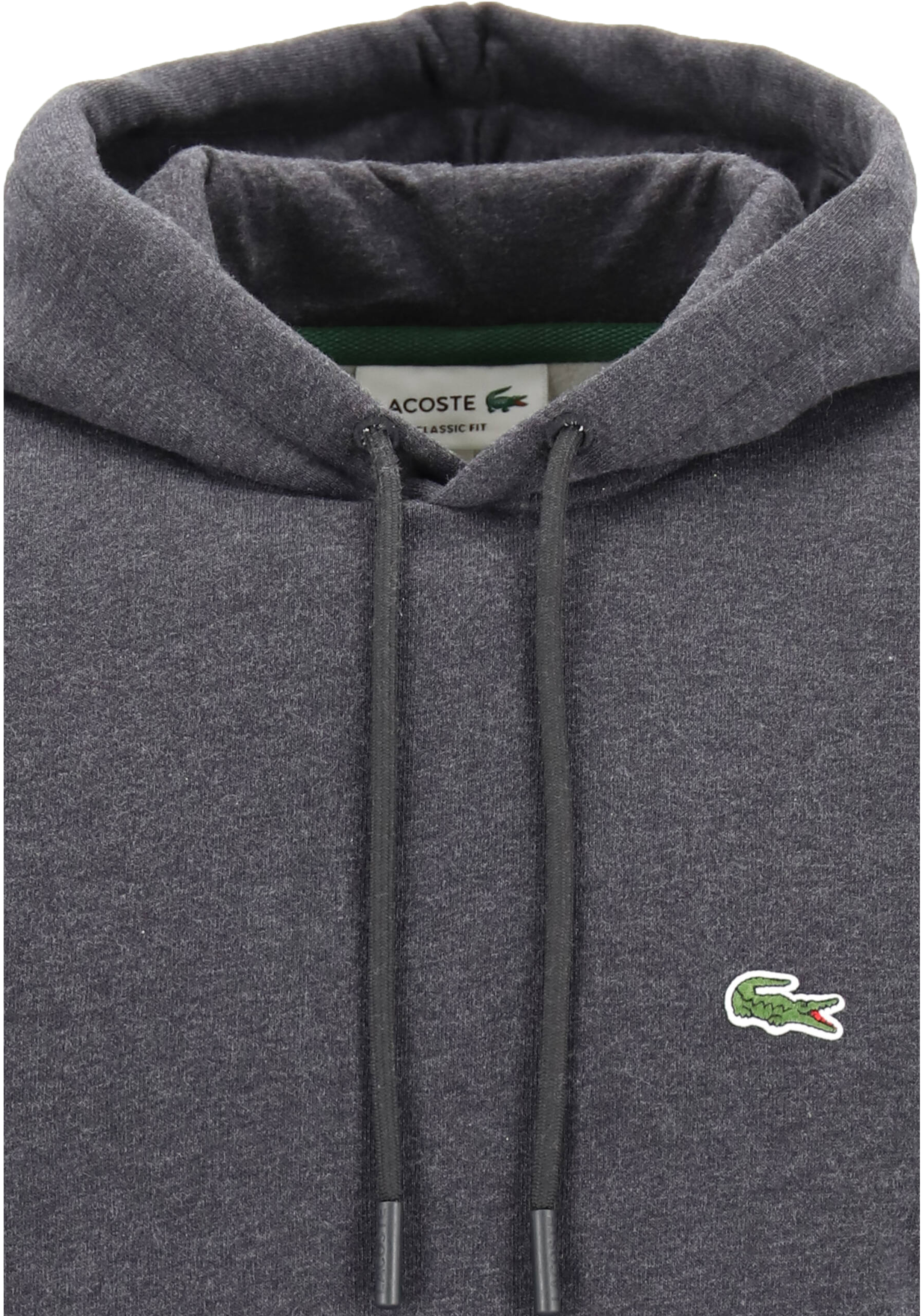 Lacoste heren hoodie sweatshirt, antraciet grijs