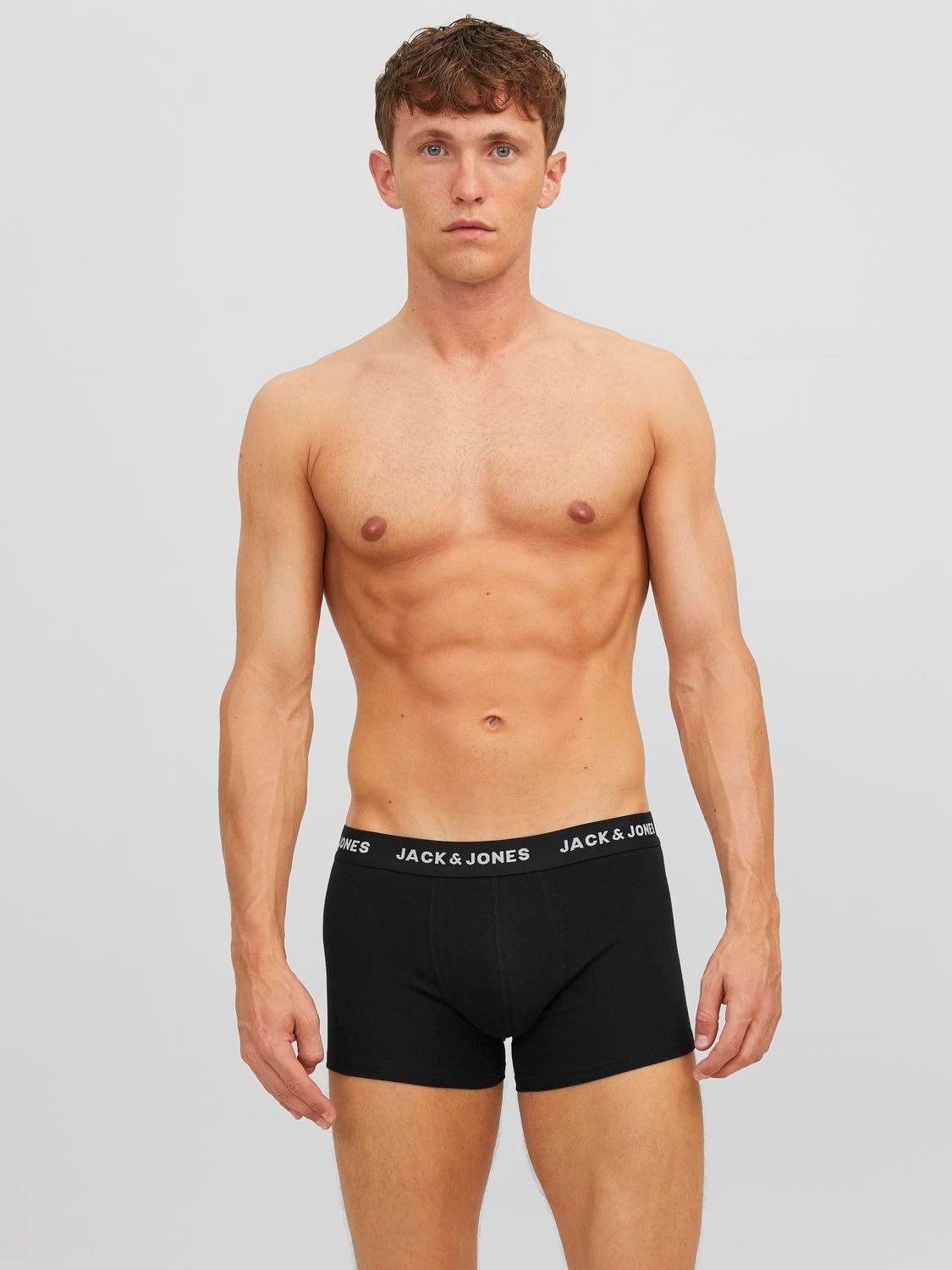 JACK & JONES Jachuey trunks (7-pack), heren boxers normale lengte, zwart