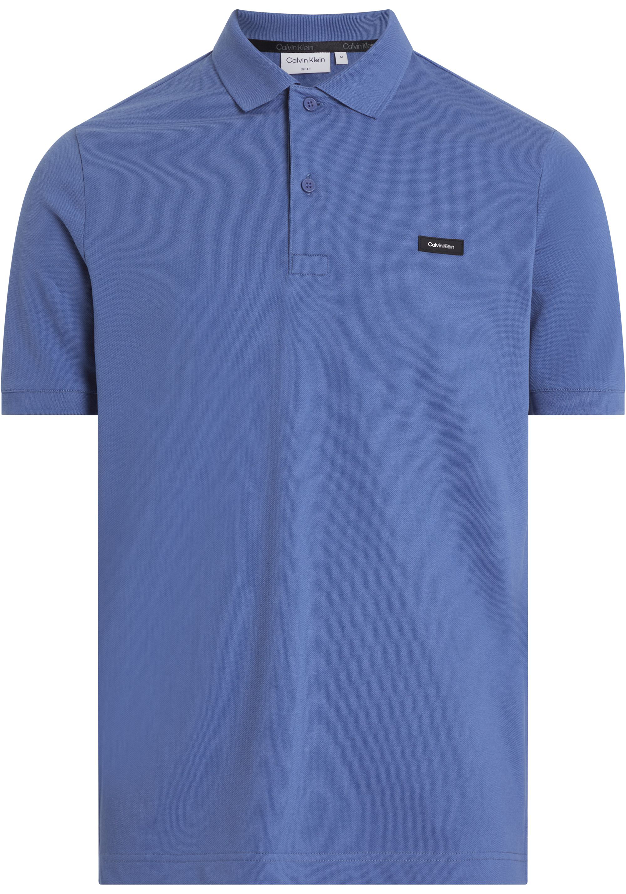 Calvin Klein Stretch Pique Slim Polo, heren poloshirt, blauw