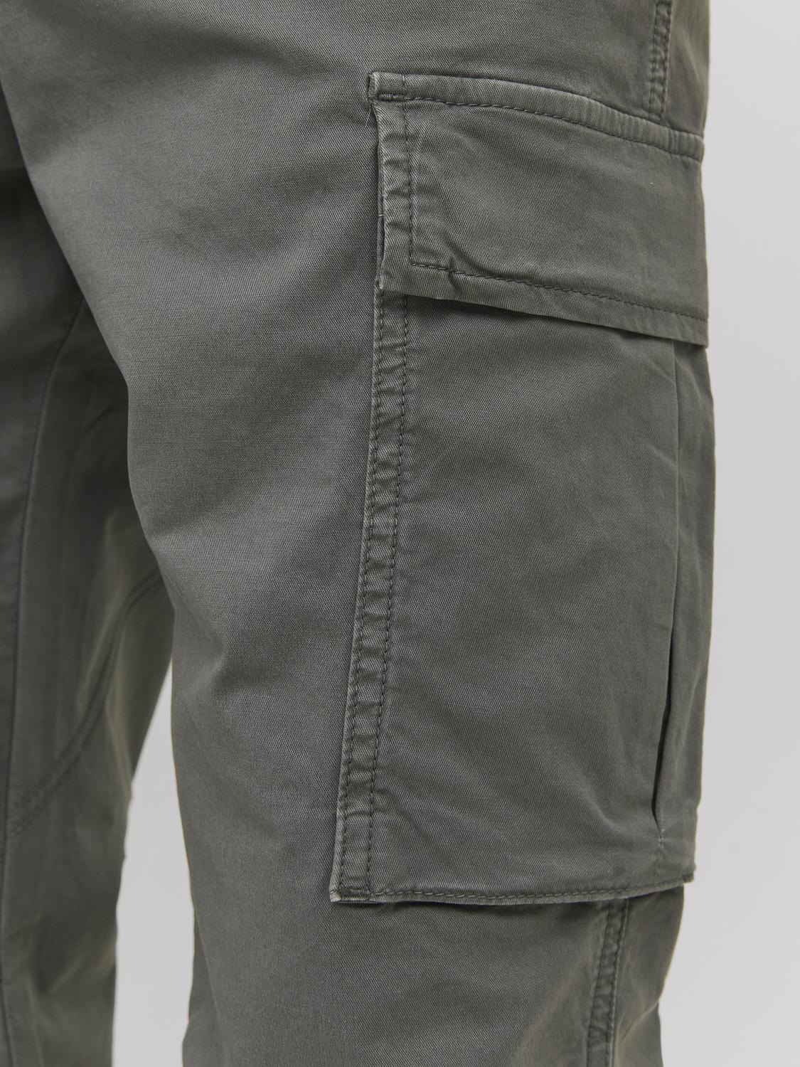 JACK & JONES Ace Tucker Cargo loose fit, heren cargo broek, saliegroen