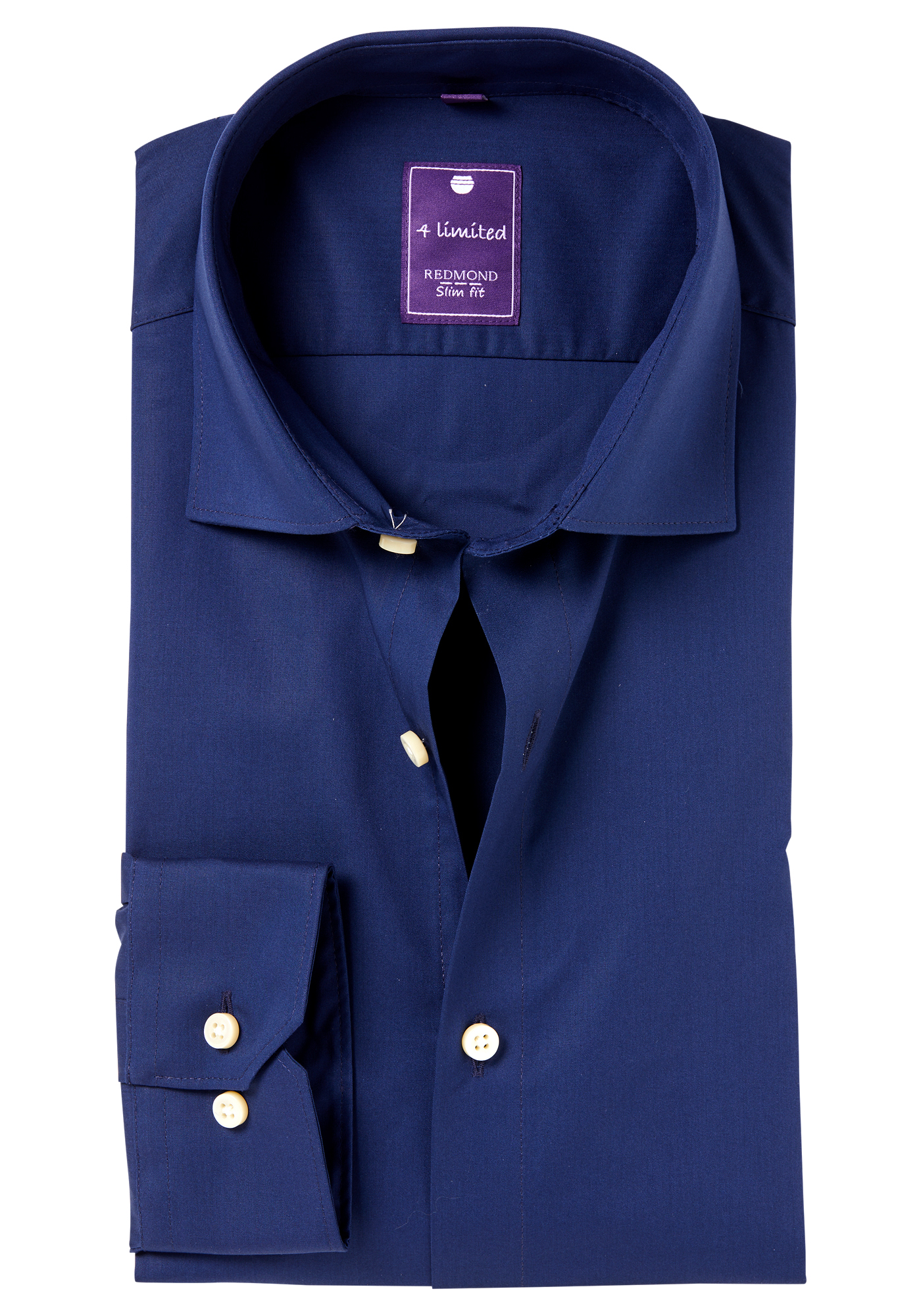 Redmond slim fit overhemd, marine blauw