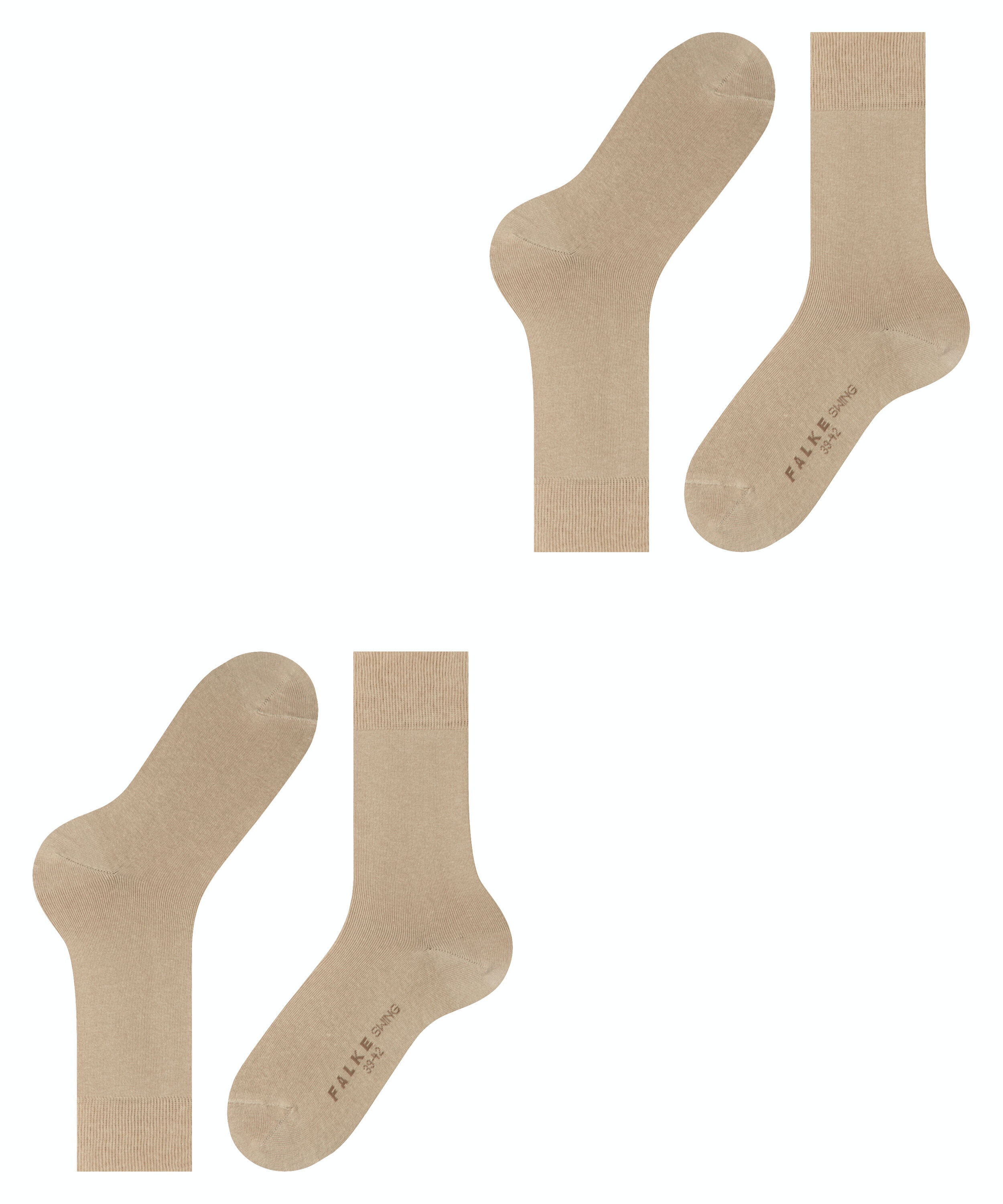 FALKE Swing 2-Pack herensokken (2-pack), beige (sand)