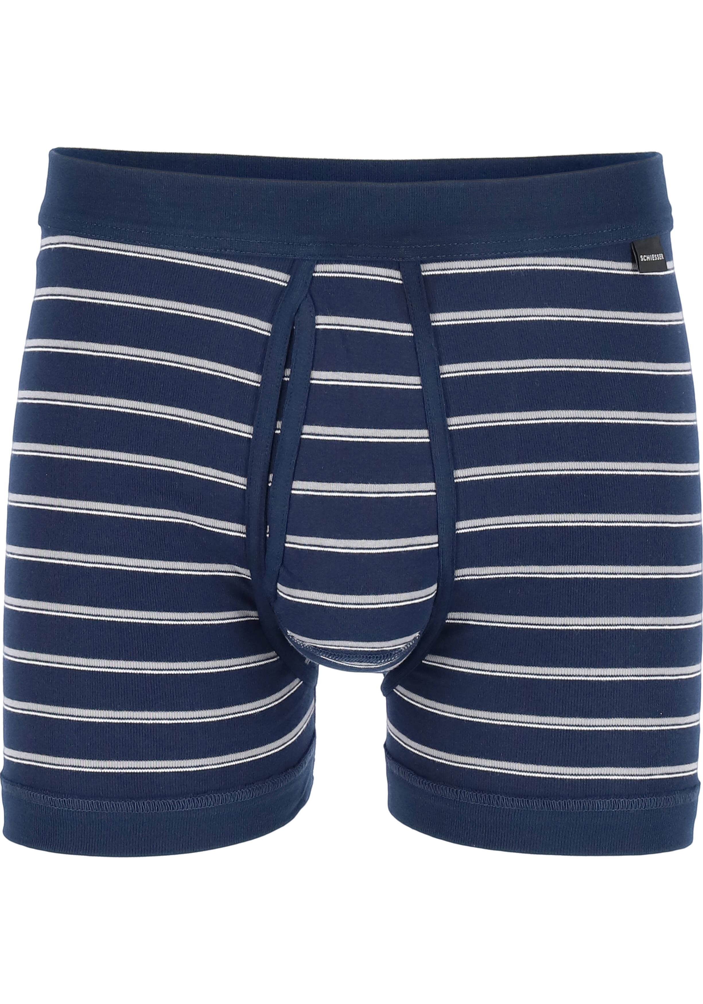 SCHIESSER Original Classics shorts (2-pack), Feinripp met gulp, blauw gestreept           