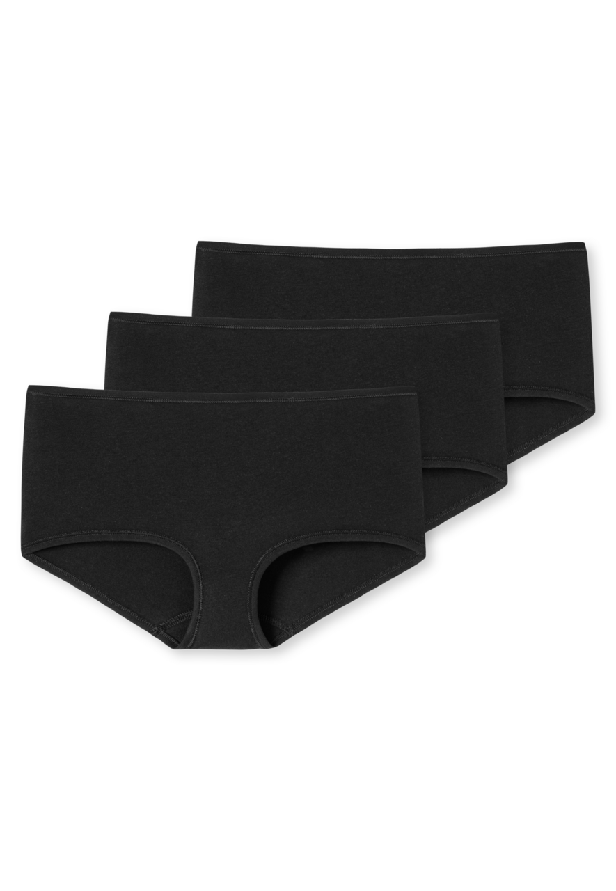 SCHIESSER 95/5 boxer (3-pack), dames shorts biokatoen zwart