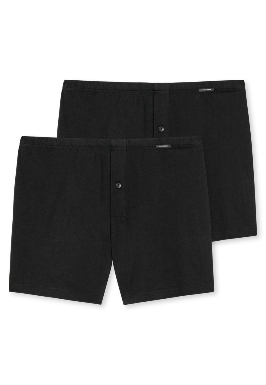 SCHIESSER Boxershorts Multipack boxer (2-pack), heren boxershorts jersey zwart