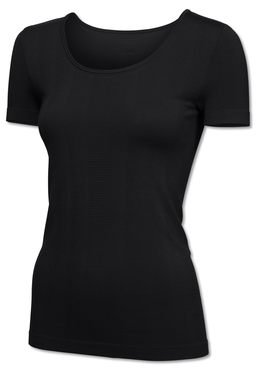 SCHIESSER Active Mesh Bamboo T-shirt (1-pack), dames shirt korte mouwen zwart