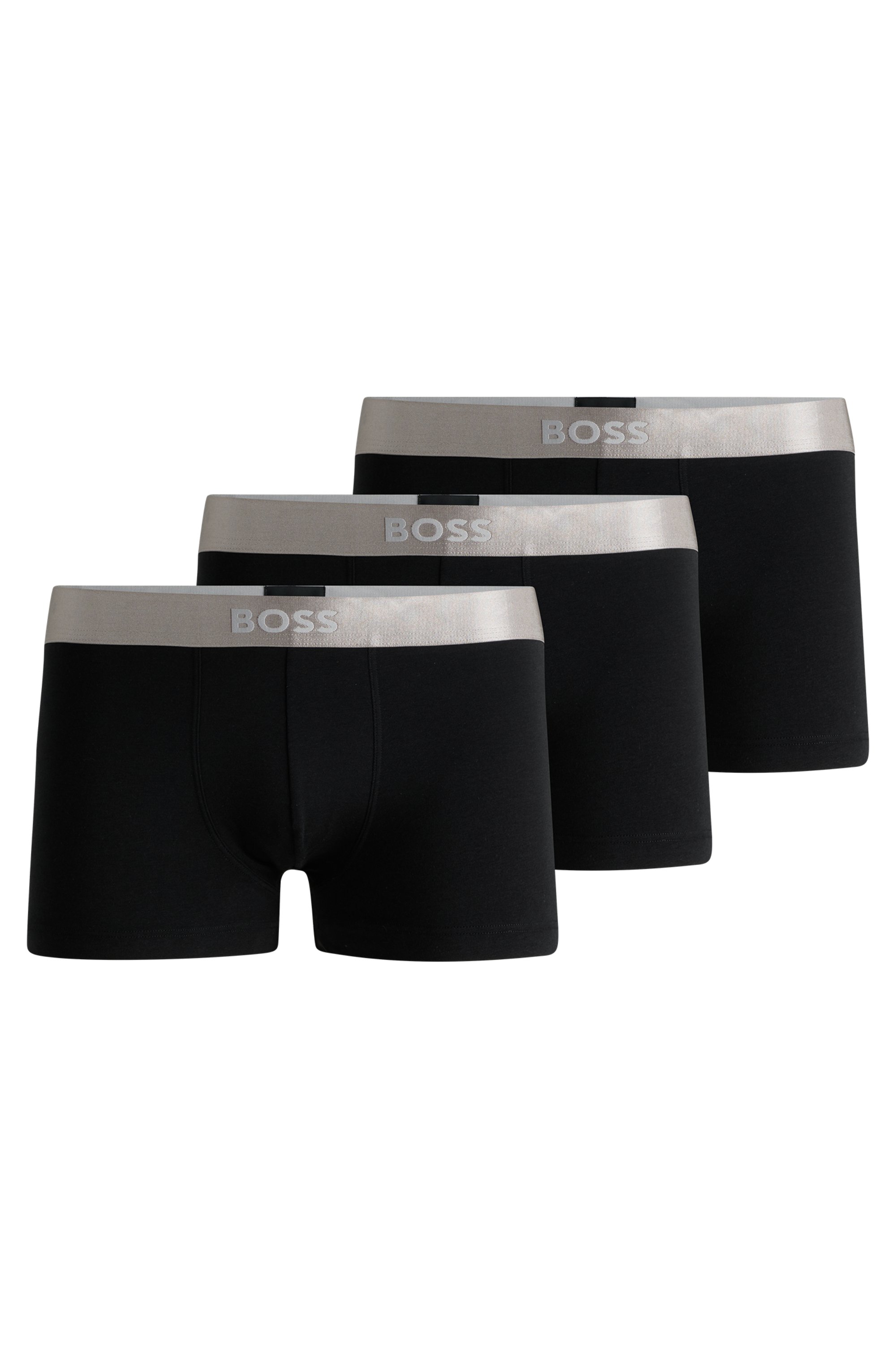 HUGO BOSS Metallic trunks (3-pack), heren boxers kort, zwart