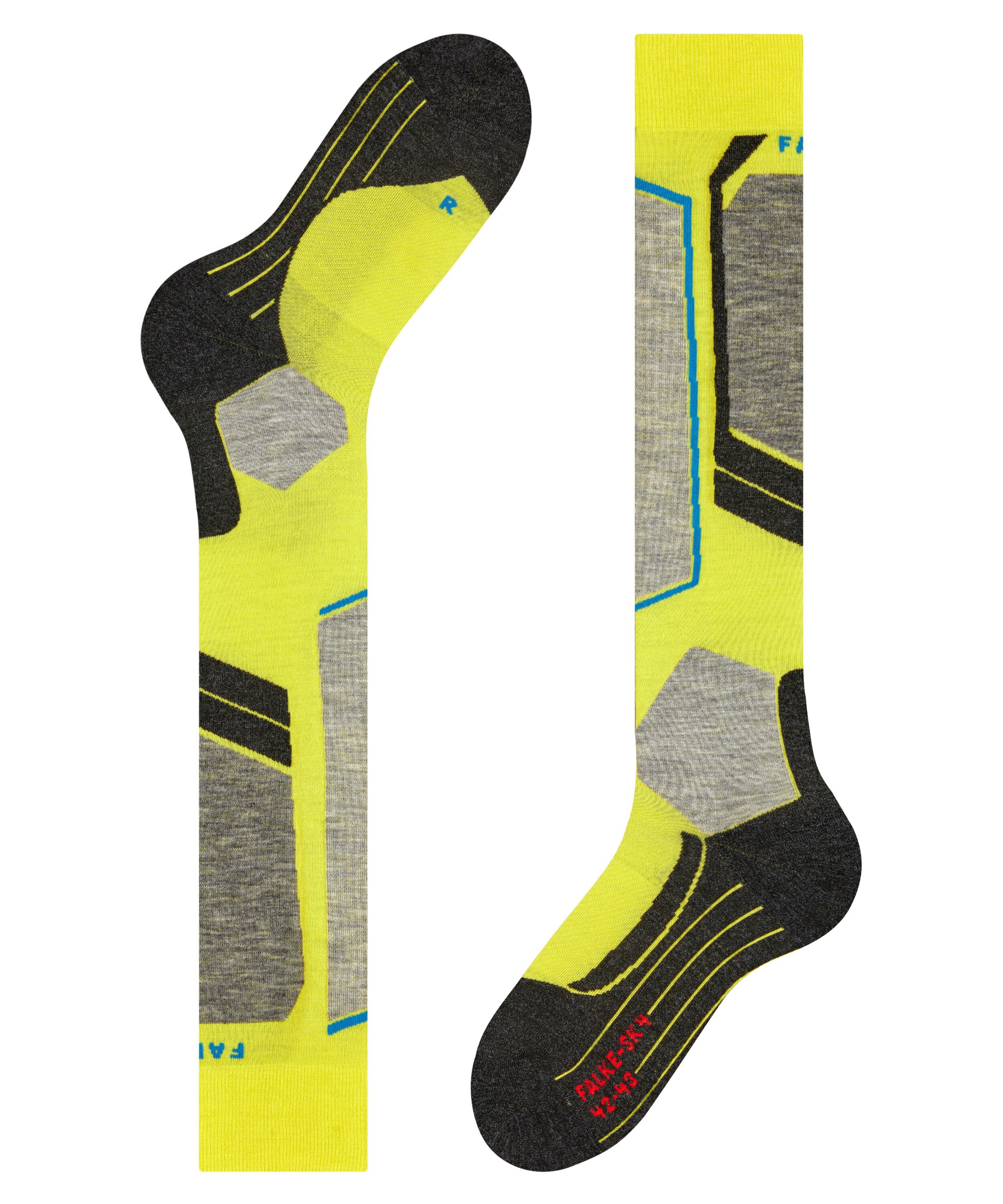 FALKE SK4 Advanced heren skiing kniekousen, limegroen (limepunch)