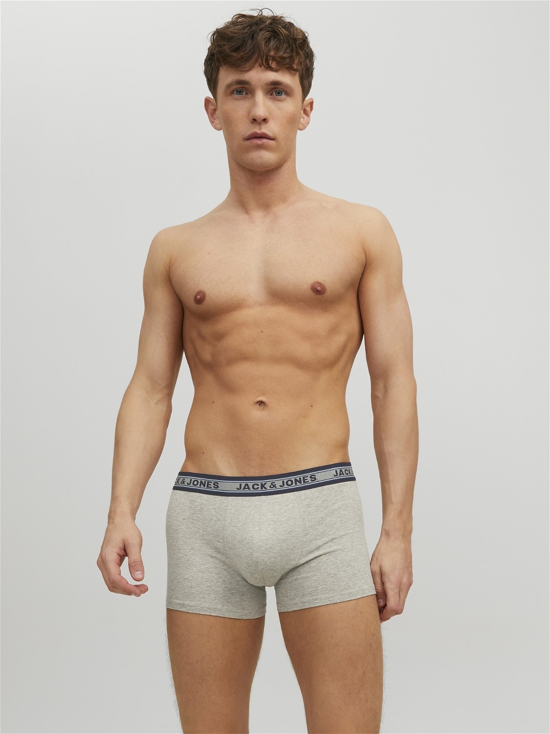 JACK & JONES Jacoliver trunks (5-pack), heren boxers normale lengte, zwart, groen, grijs, donkerrood en blauw