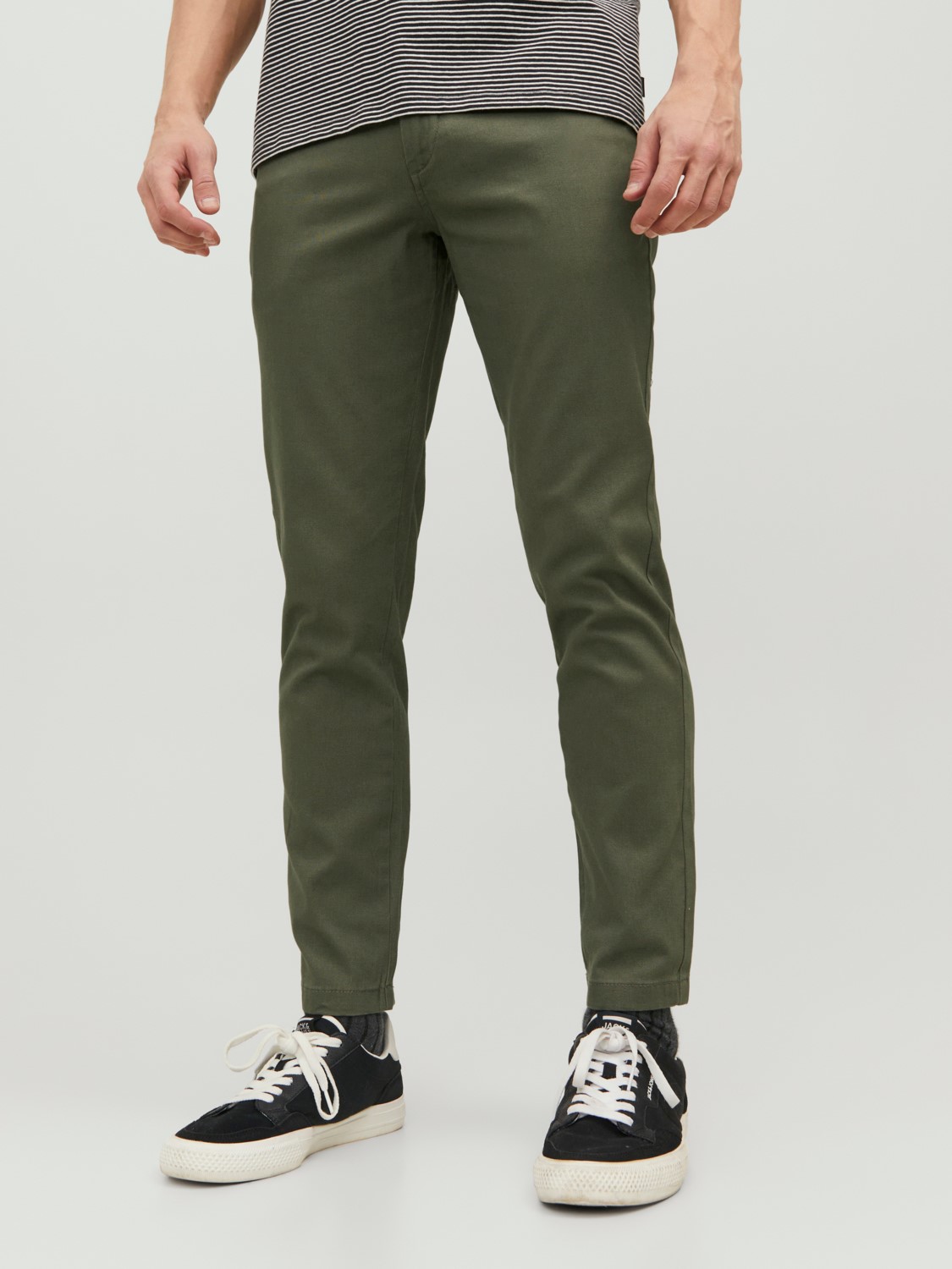 JACK & JONES Marco Dave Pk loose fit, heren chino, zwart olijfgroen