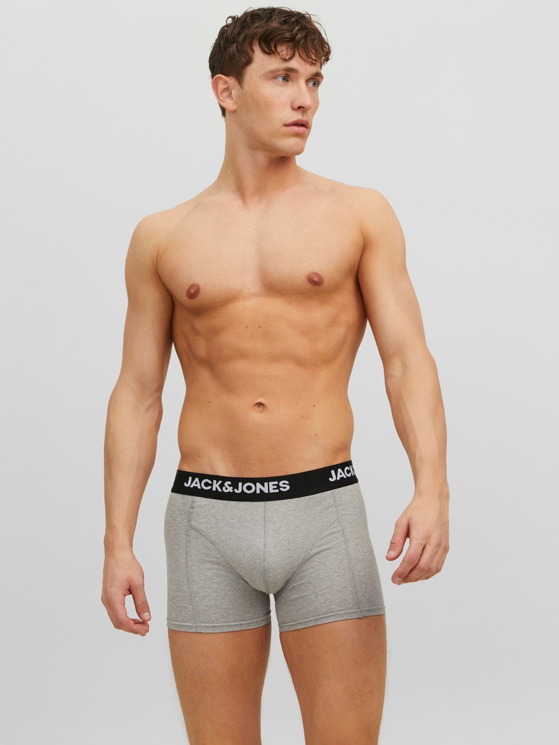 JACK & JONES Jacanthony trunks (3-pack), heren boxers normale lengte, zwart, blauw en grijs