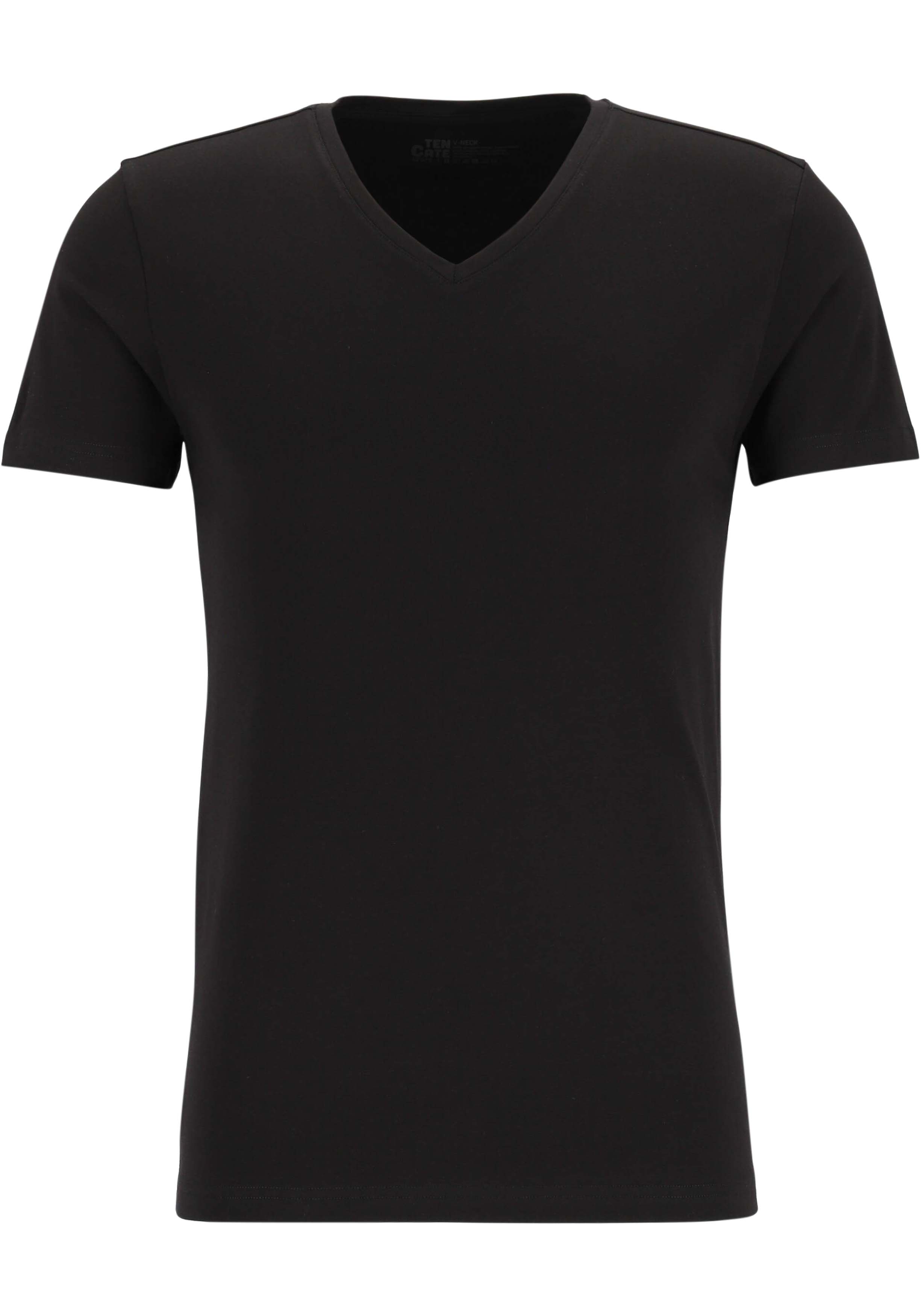 TEN CATE Basics men T-shirt (2-pack), heren T-shirts V-hals, zwart