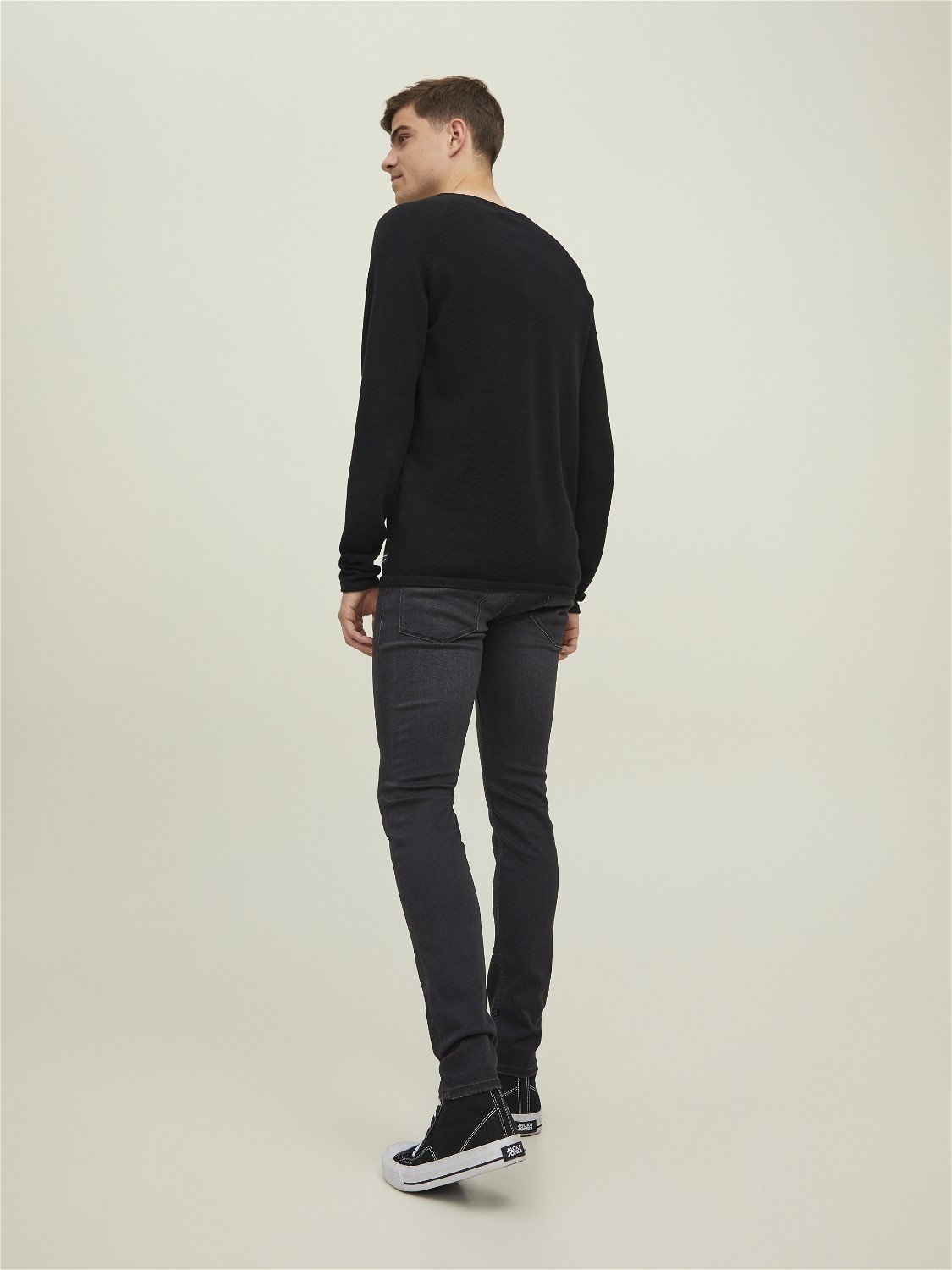 JACK & JONES Liam Evan Jos loose fit, heren jeans, zwart denim