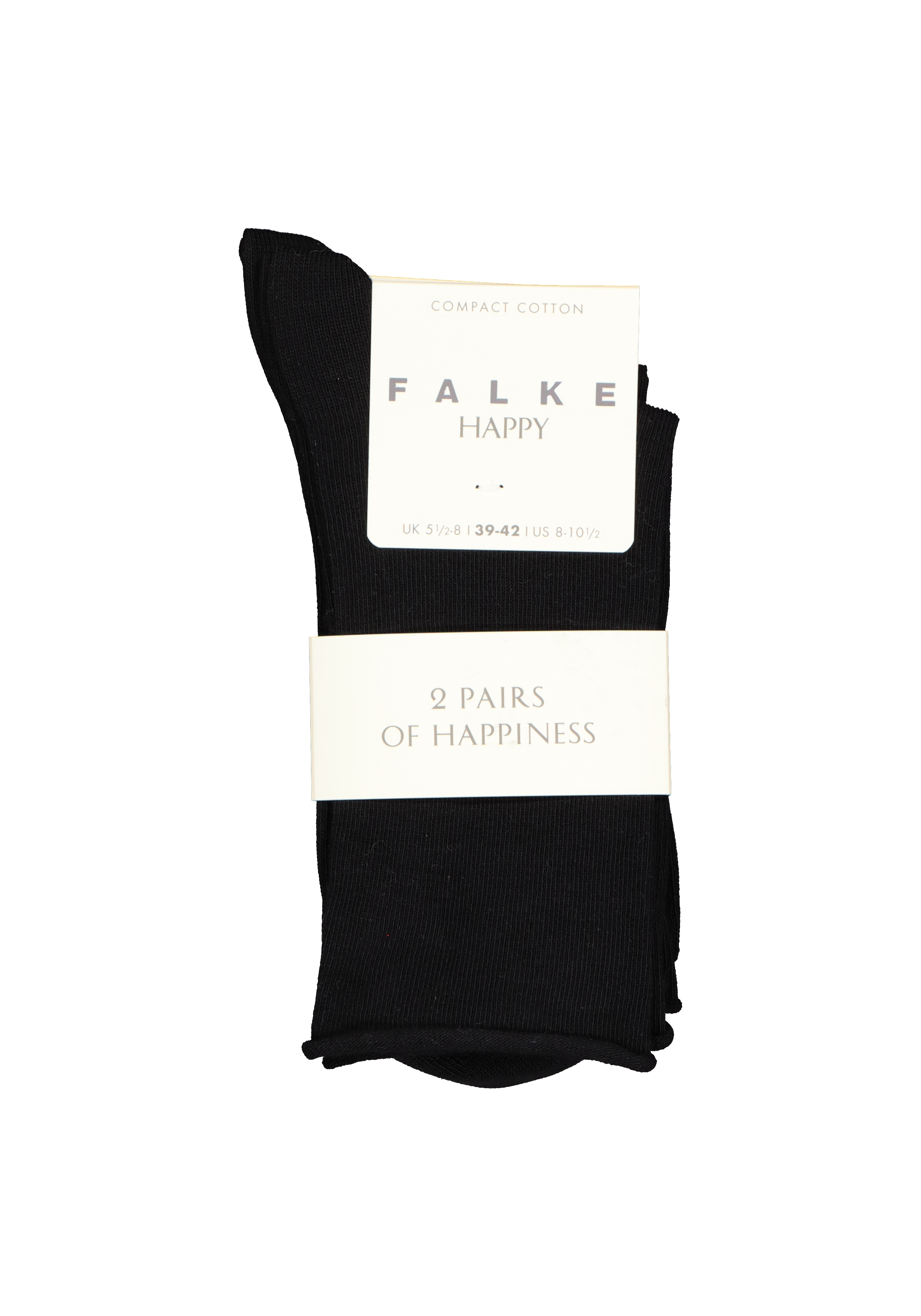 FALKE Happy damessokken (2-pack), katoen, zwart (black)