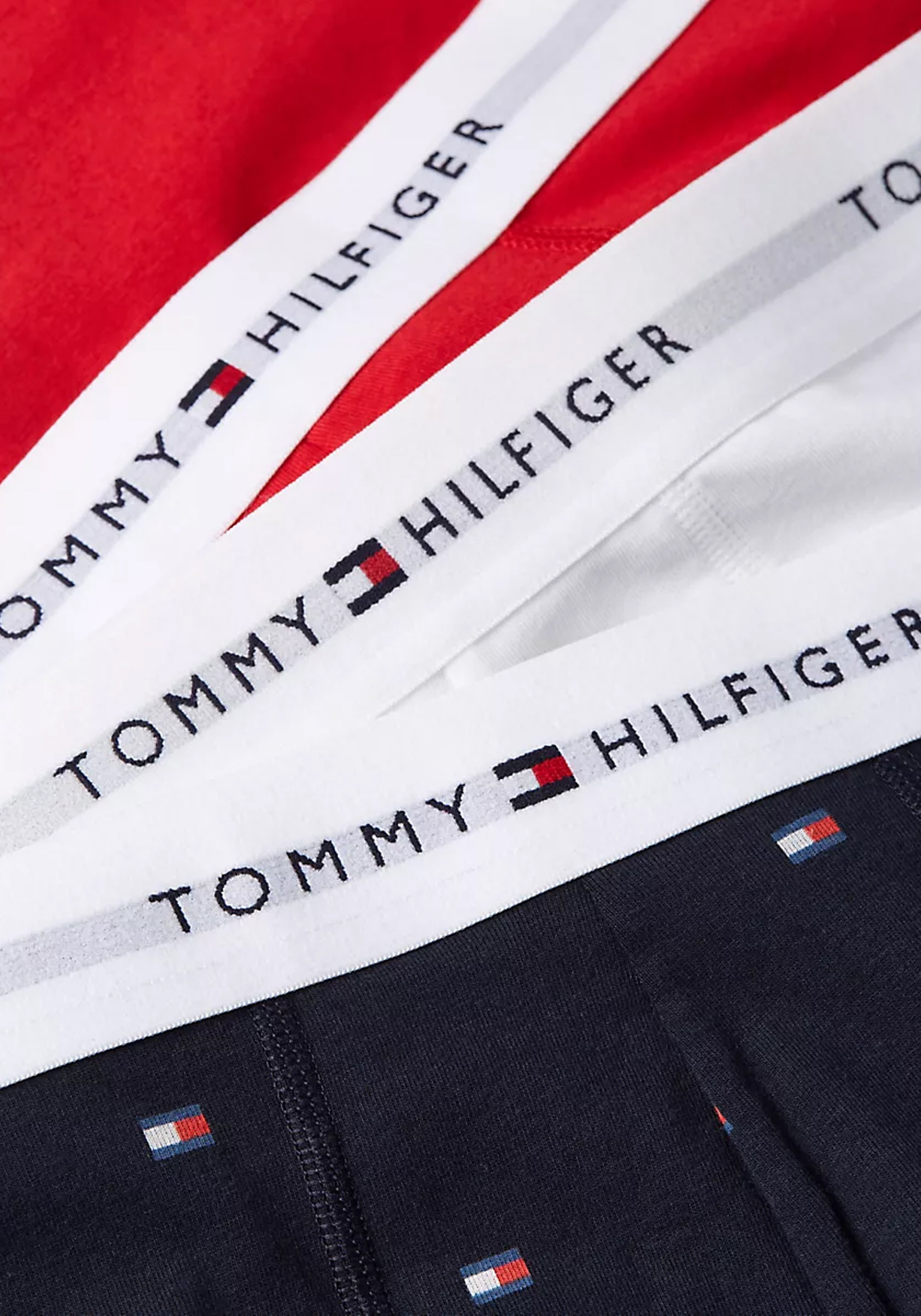 Tommy Hilfiger trunk (3-pack), heren boxers normale lengte, rood, wit en blauw met print