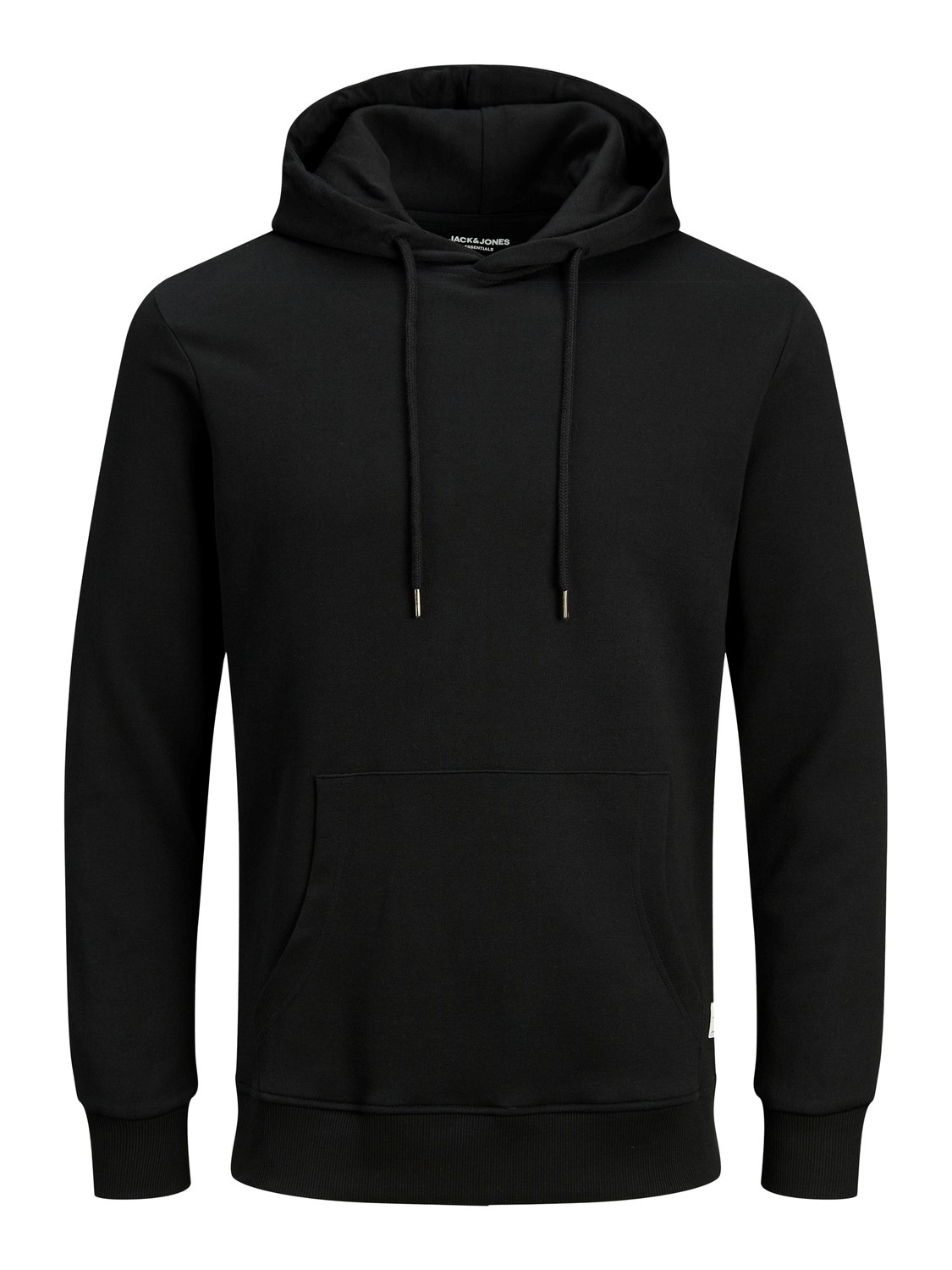 JACK & JONES Basic sweat hood regular fit, heren hoodie katoenmengsel met capuchon, zwart