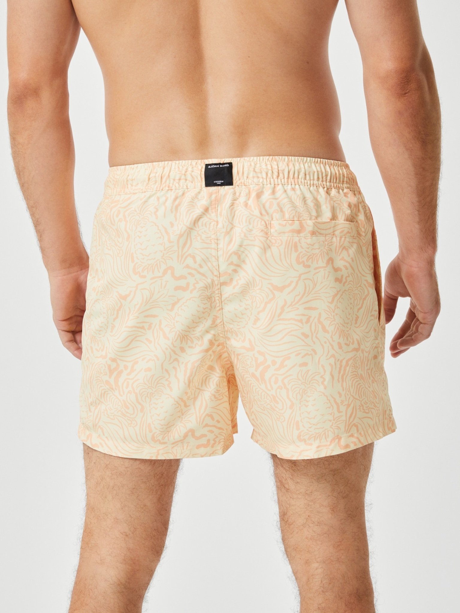 Bjorn Borg Print Swim Shorts, heren zwembroek, geel dessin