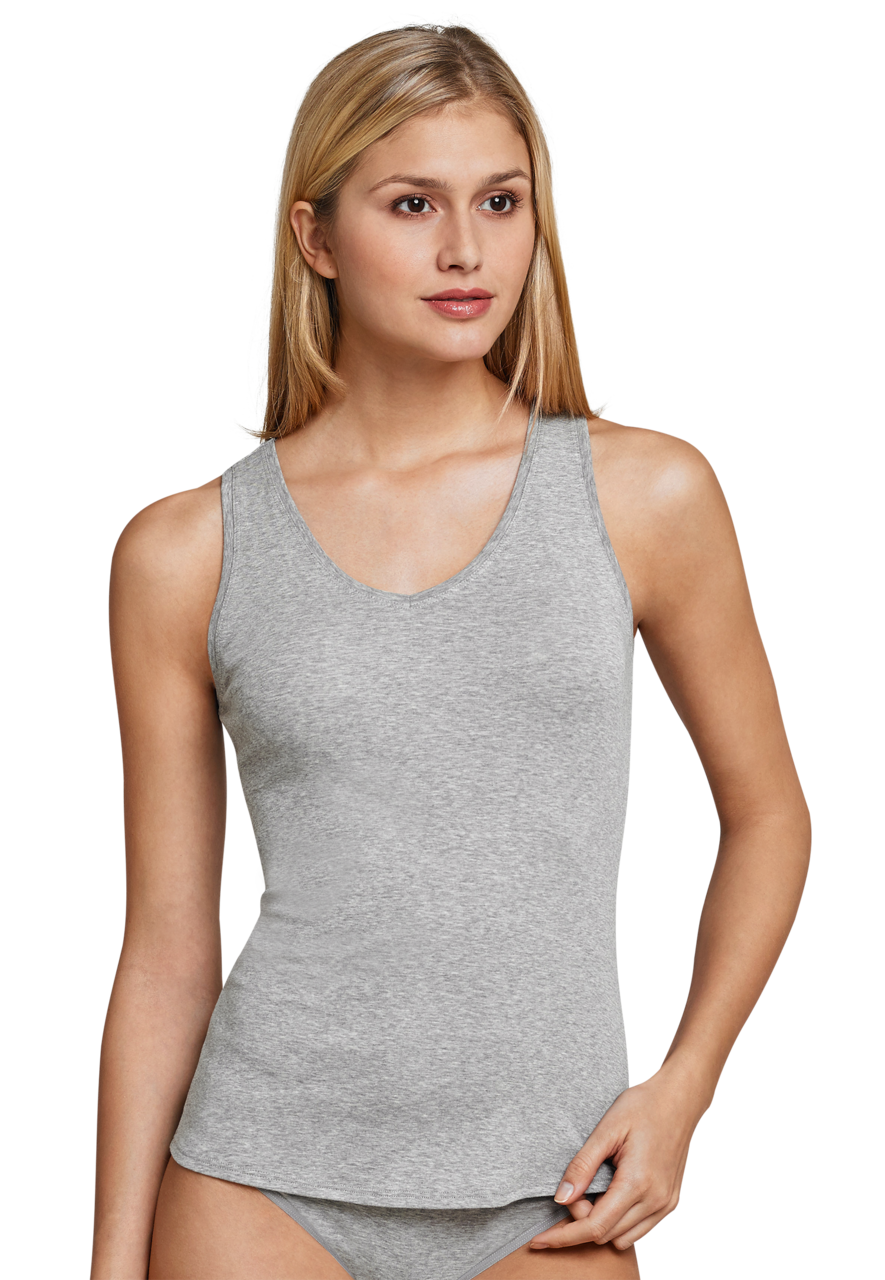 SCHIESSER Naturschonheit singlet (1-pack), dames hemd grijsmelange