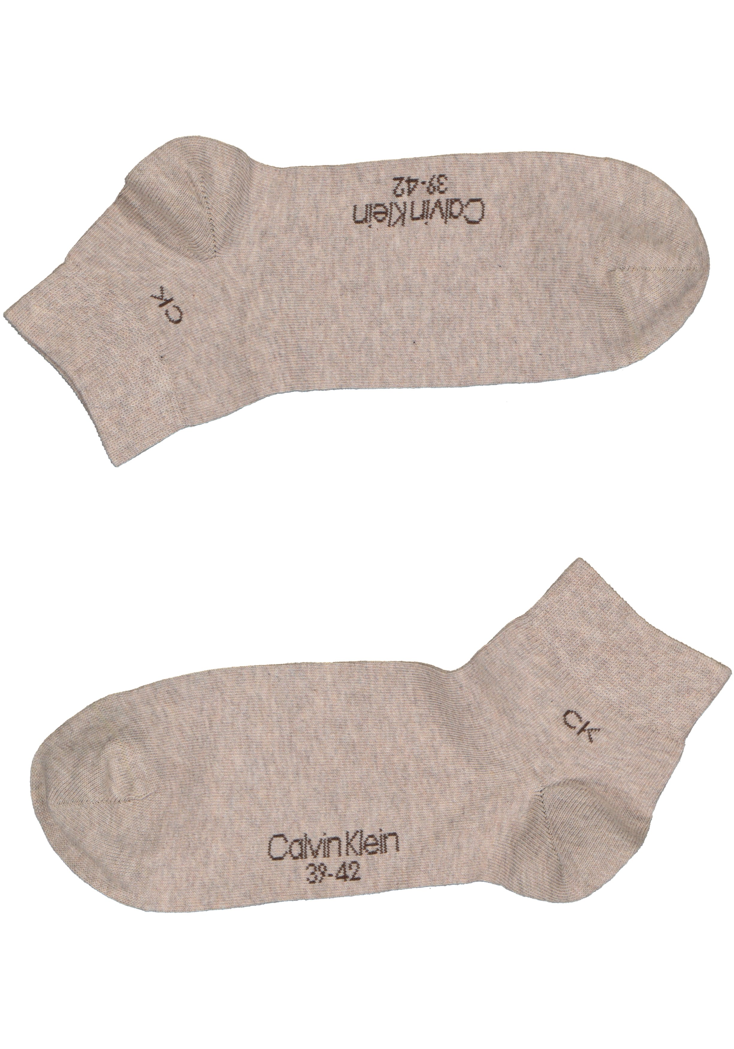 Calvin Klein herensokken Simon (2-pack), hoge enkelsokken, beige en lichtbruin