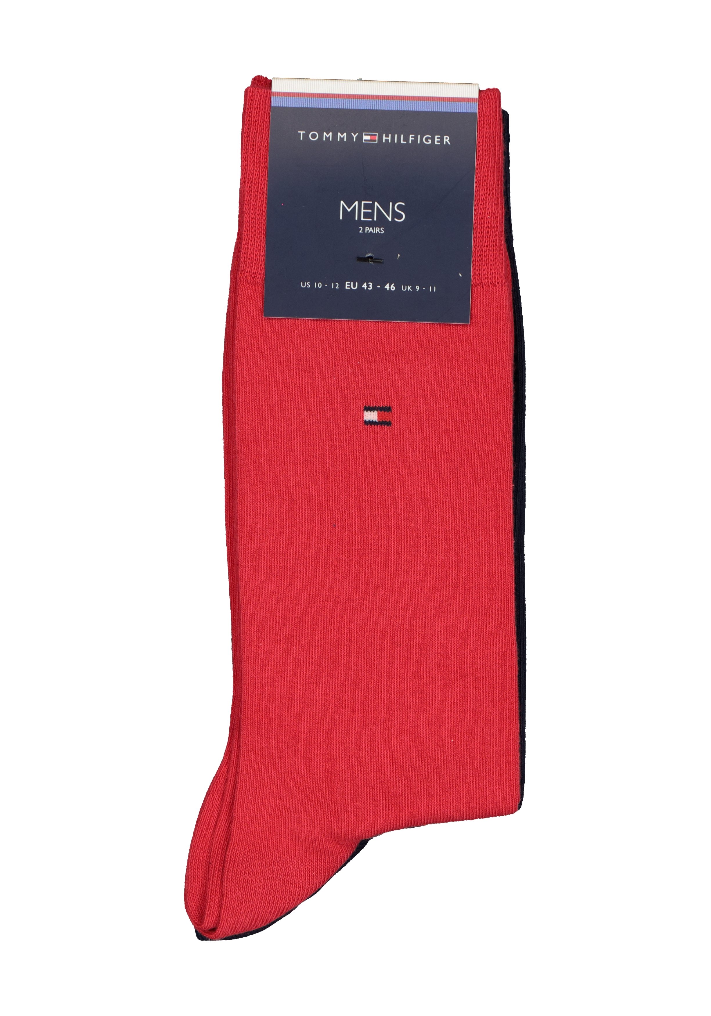 Tommy Hilfiger Classic Socks (2-pack), herensokken katoen, rood en blauw