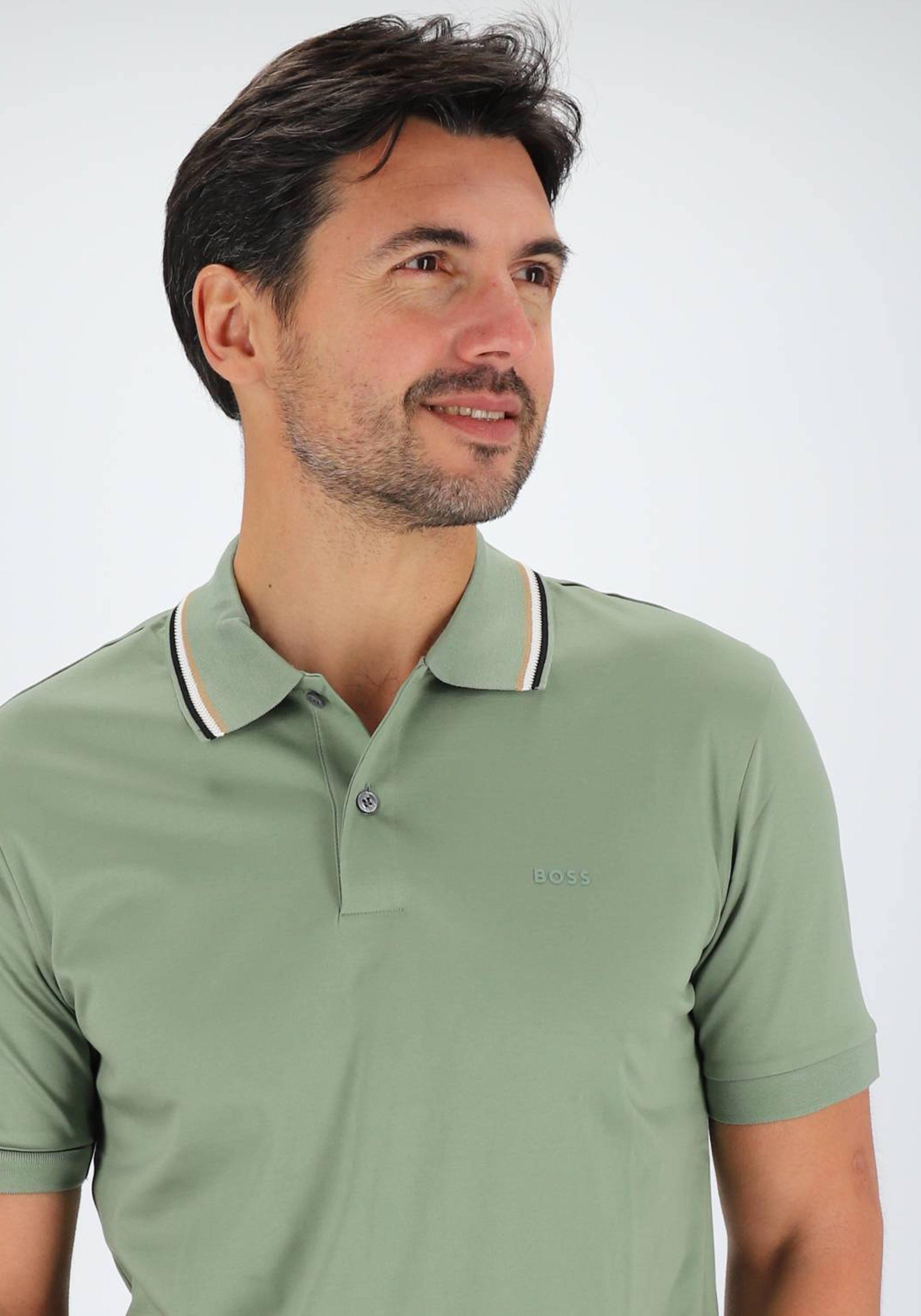 BOSS Penrose slim fit polo, jersey, lichtgroen