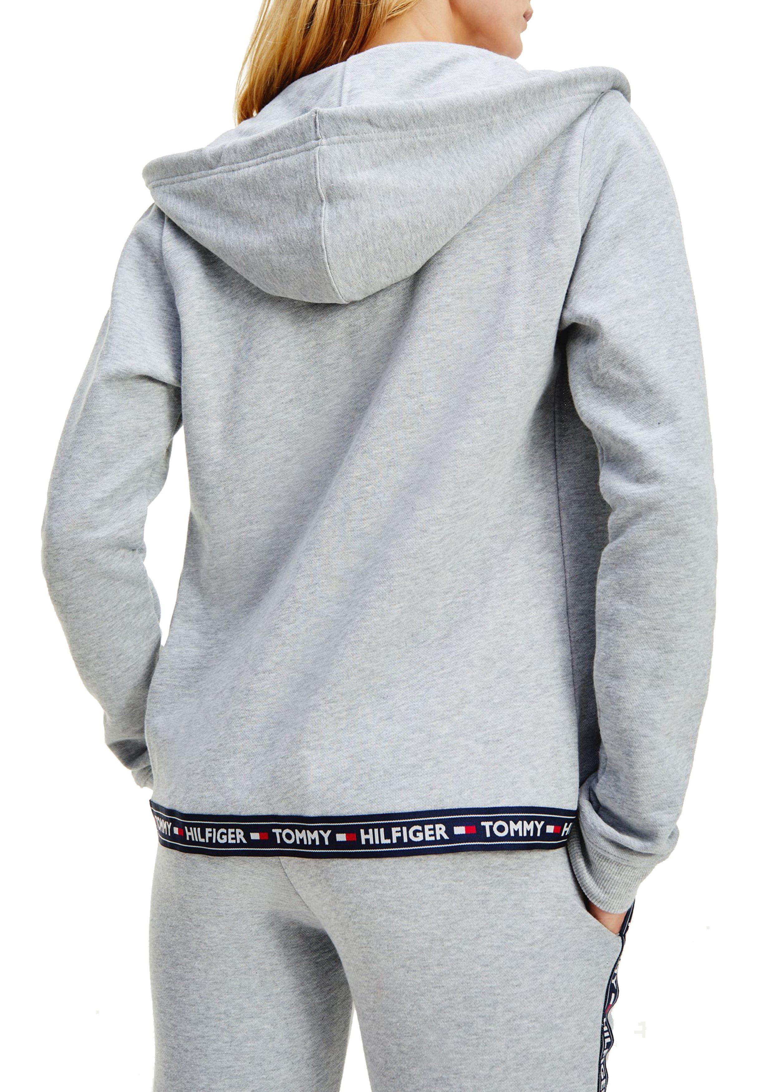 Tommy Hilfiger dames Authentic hoodie, sweatvest met capuchon, middeldik, grijs melange