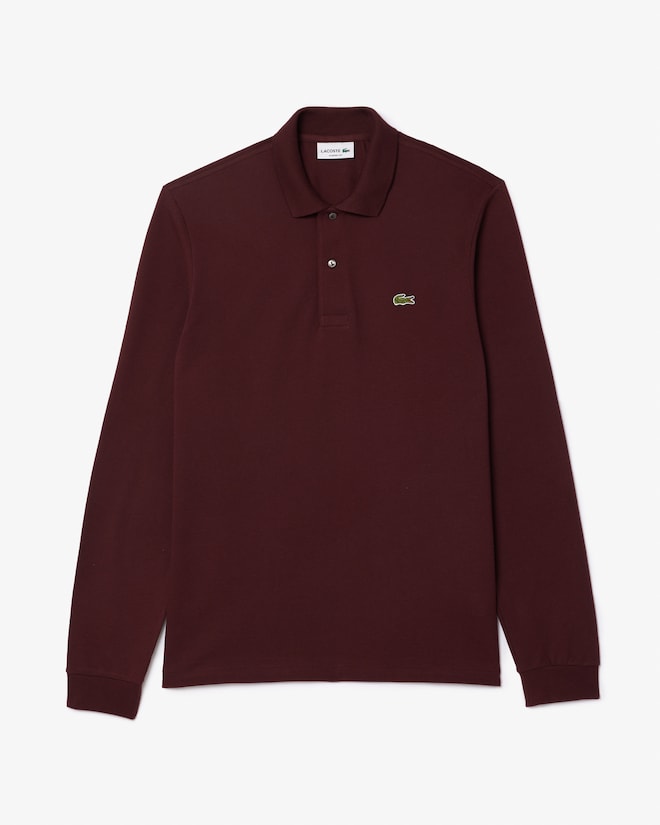 Lacoste Classic Fit polo lange mouw, espresso bruin