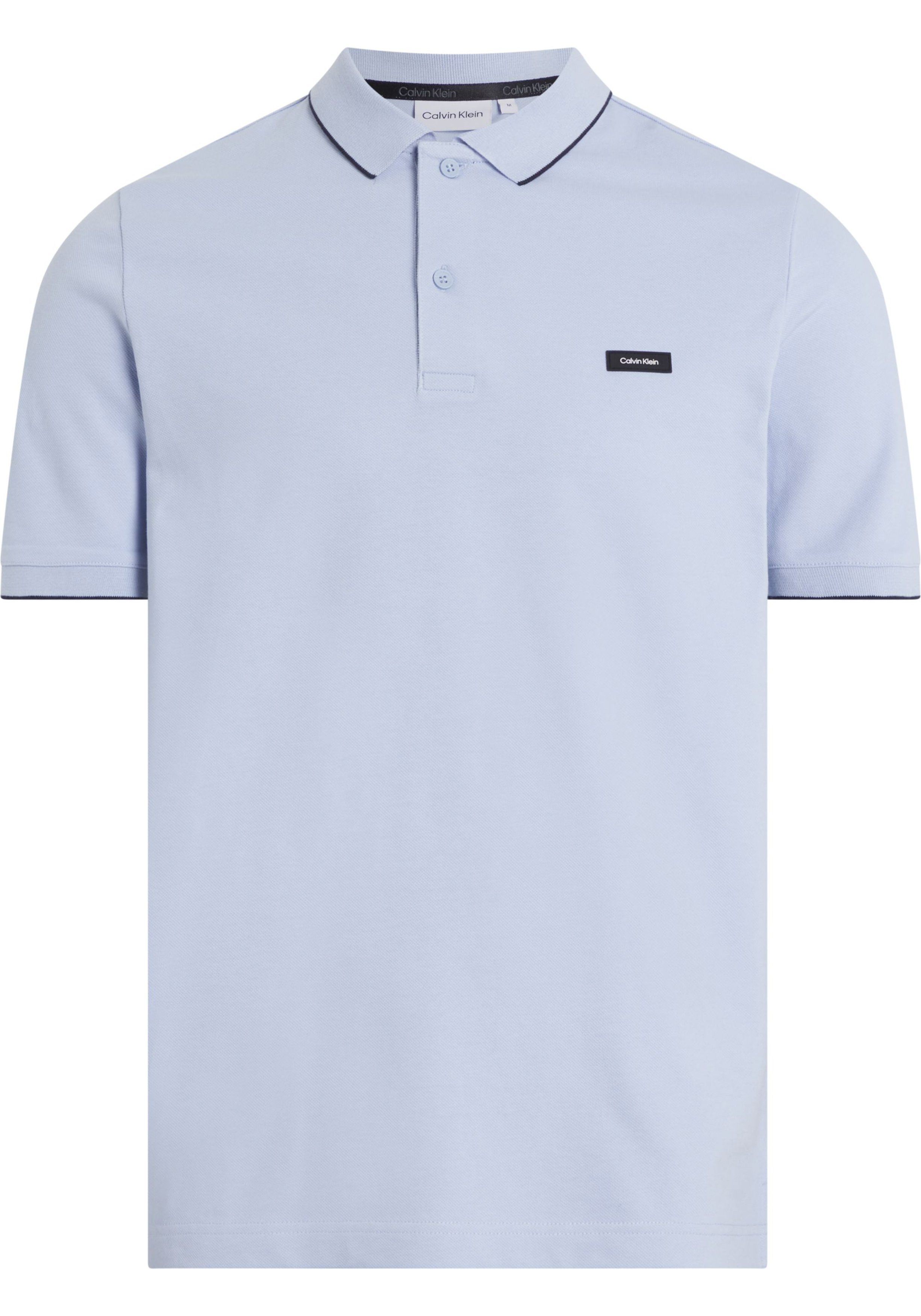 Calvin Klein Stretch Pique Tipping Slim Polo, heren poloshirt, lichtblauw