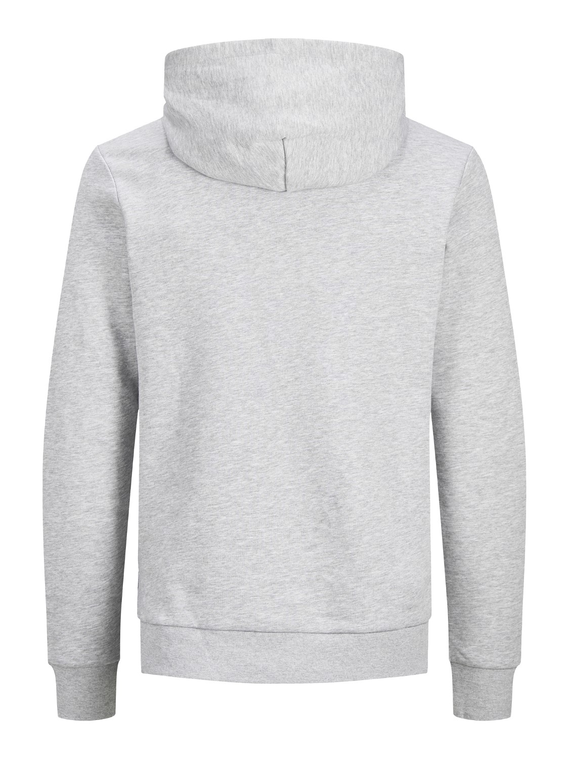 JACK & JONES Corp logo sweat hood regular fit, heren hoodie katoenmengsel met capuchon, lichtgrijs melange grote print