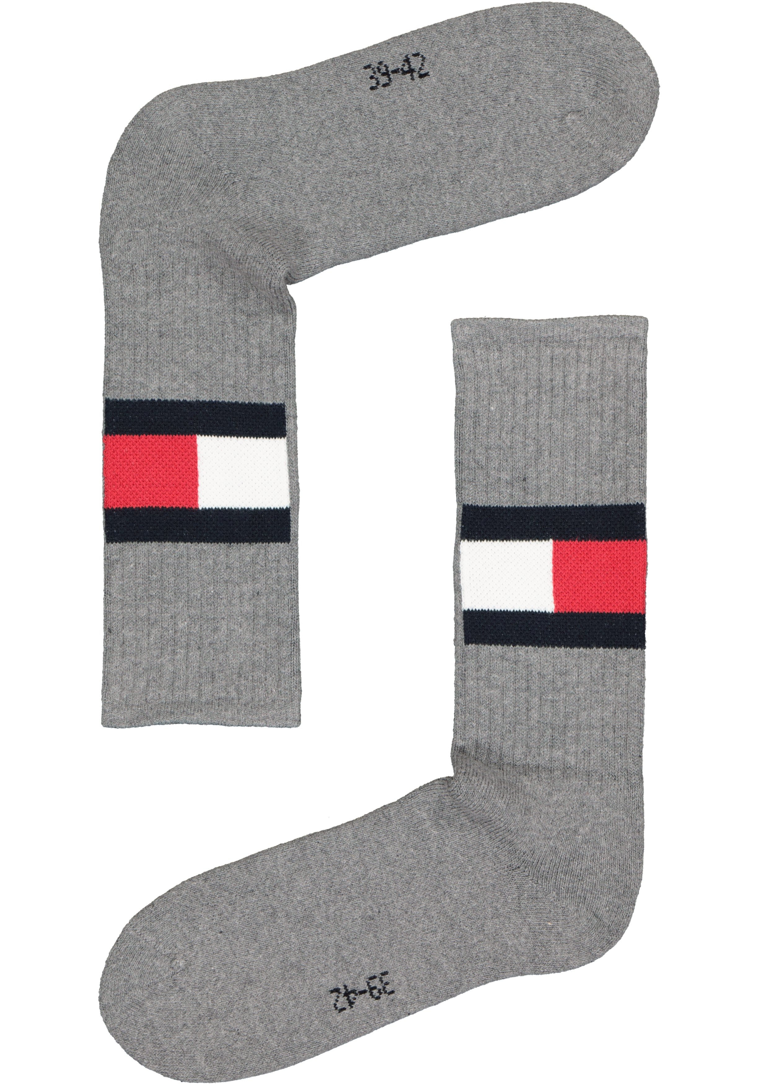 Tommy Hilfiger Flag Socks (1-pack), unisex sportsokken katoen, grijs melange