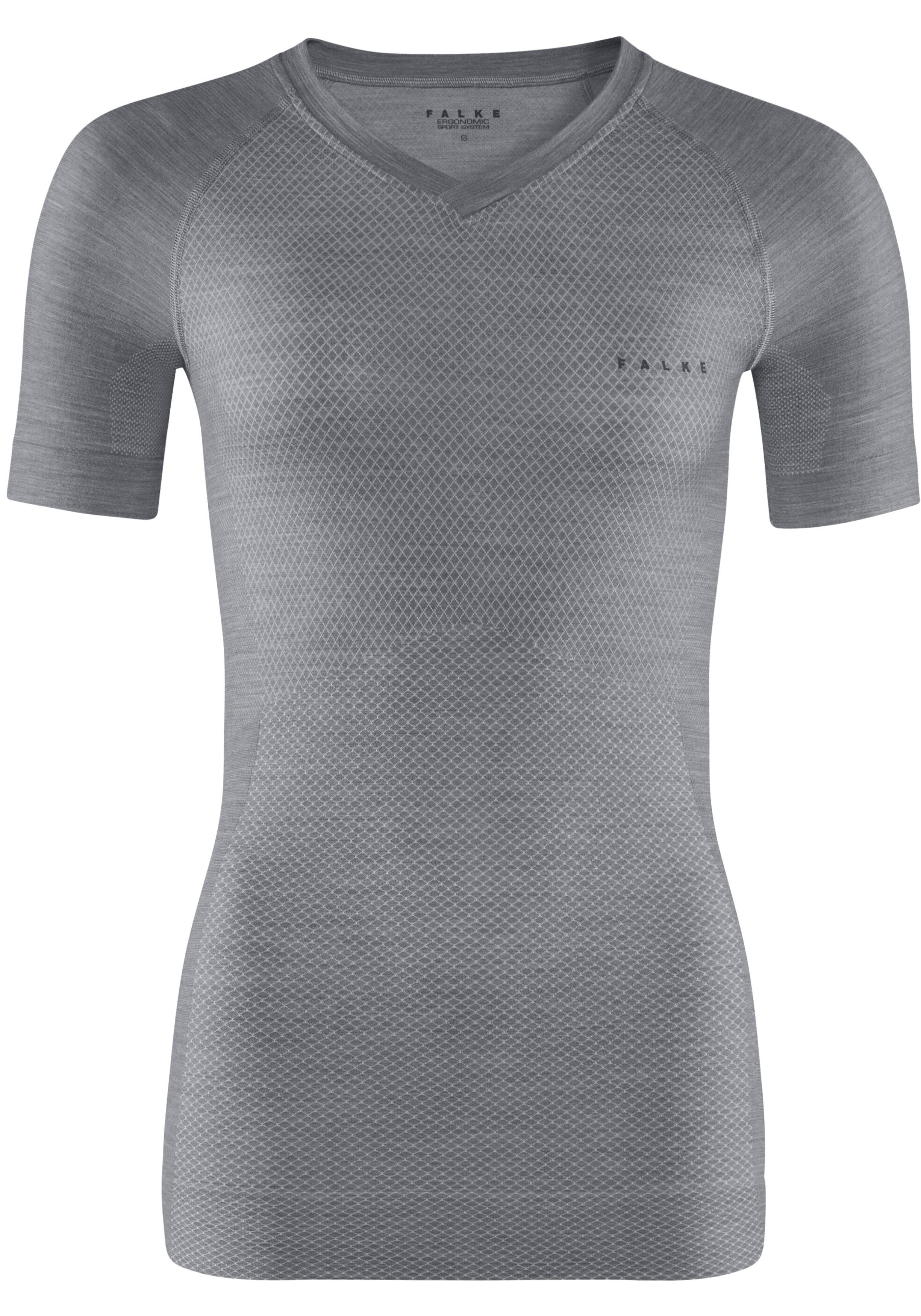 FALKE dames T-shirt Wool-Tech Light, thermoshirt, grijs (grey-heather)