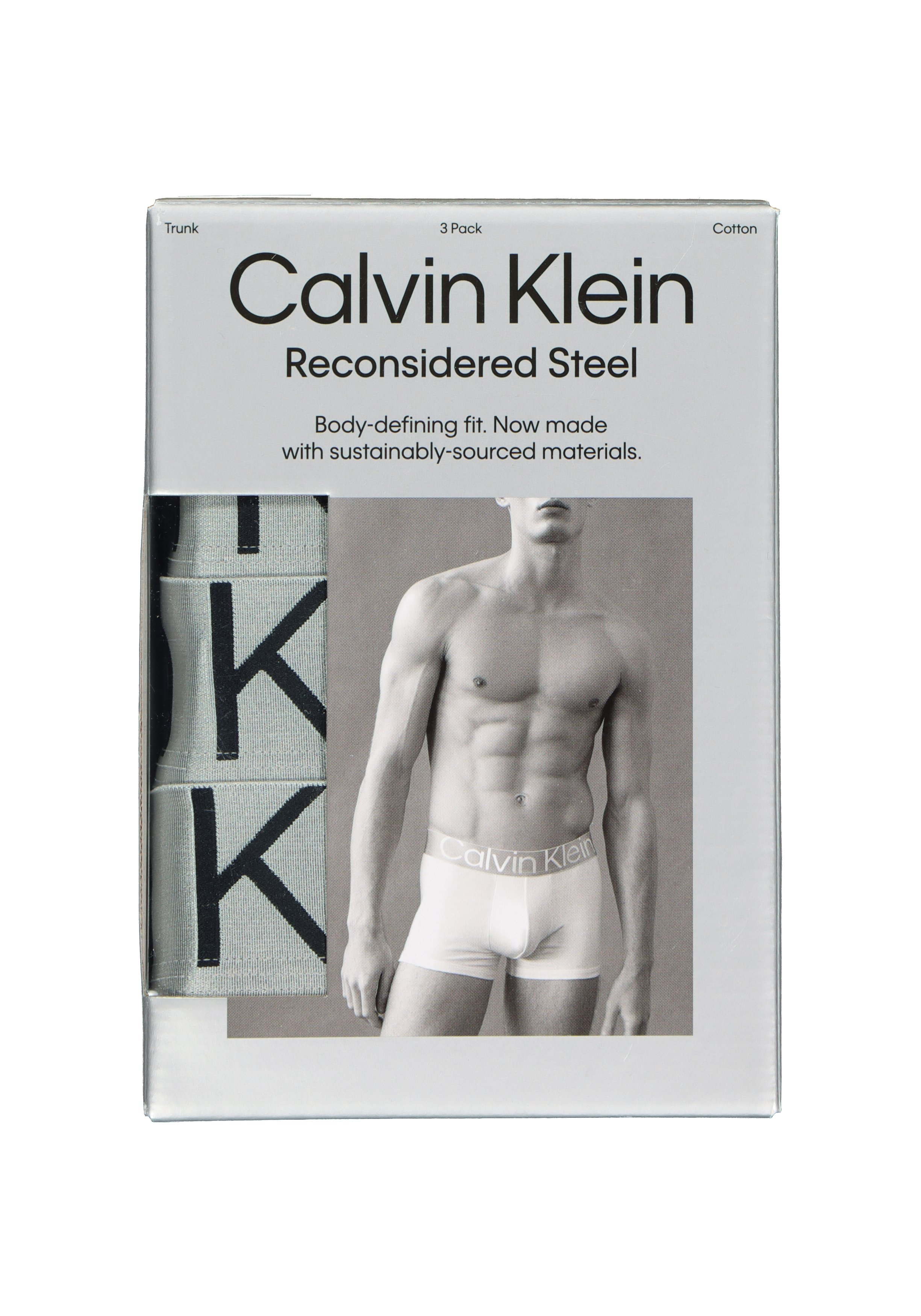 Calvin Klein trunks (3-pack), heren boxers normale lengte, zwart